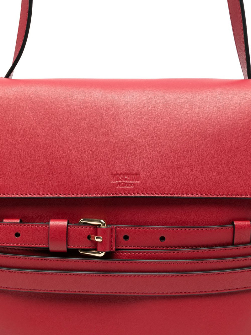 buckle strap leather tote bag 4