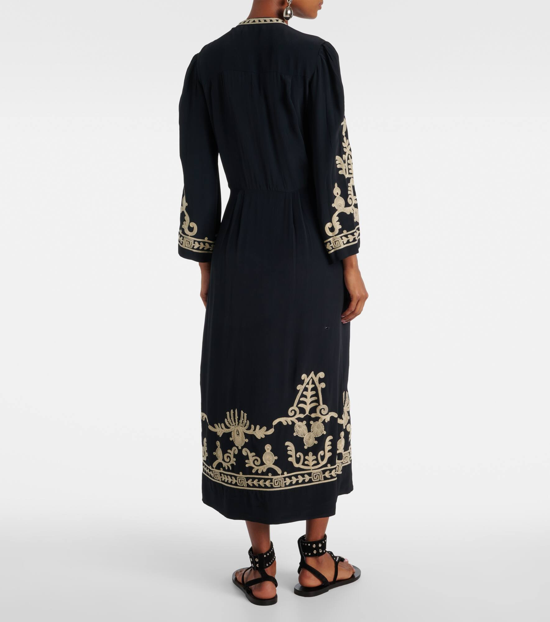 Feliana embroidered crêpe maxi dress - 3