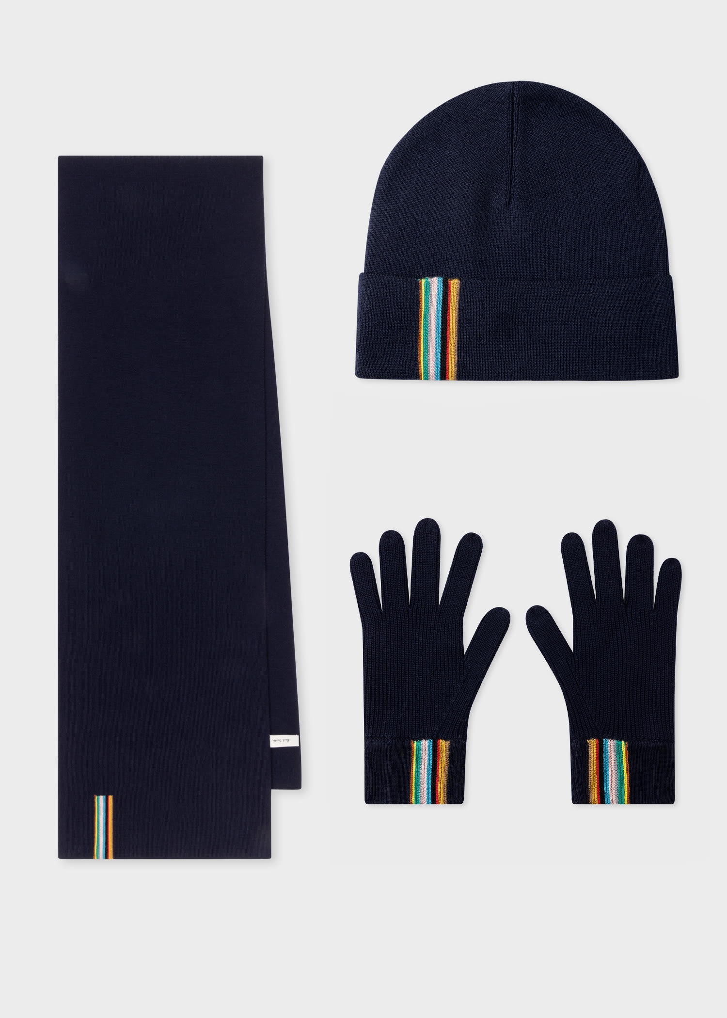 Merino Wool 'Signature Stripe' Trim Hat, Scarf & Gloves Gift Set - 1