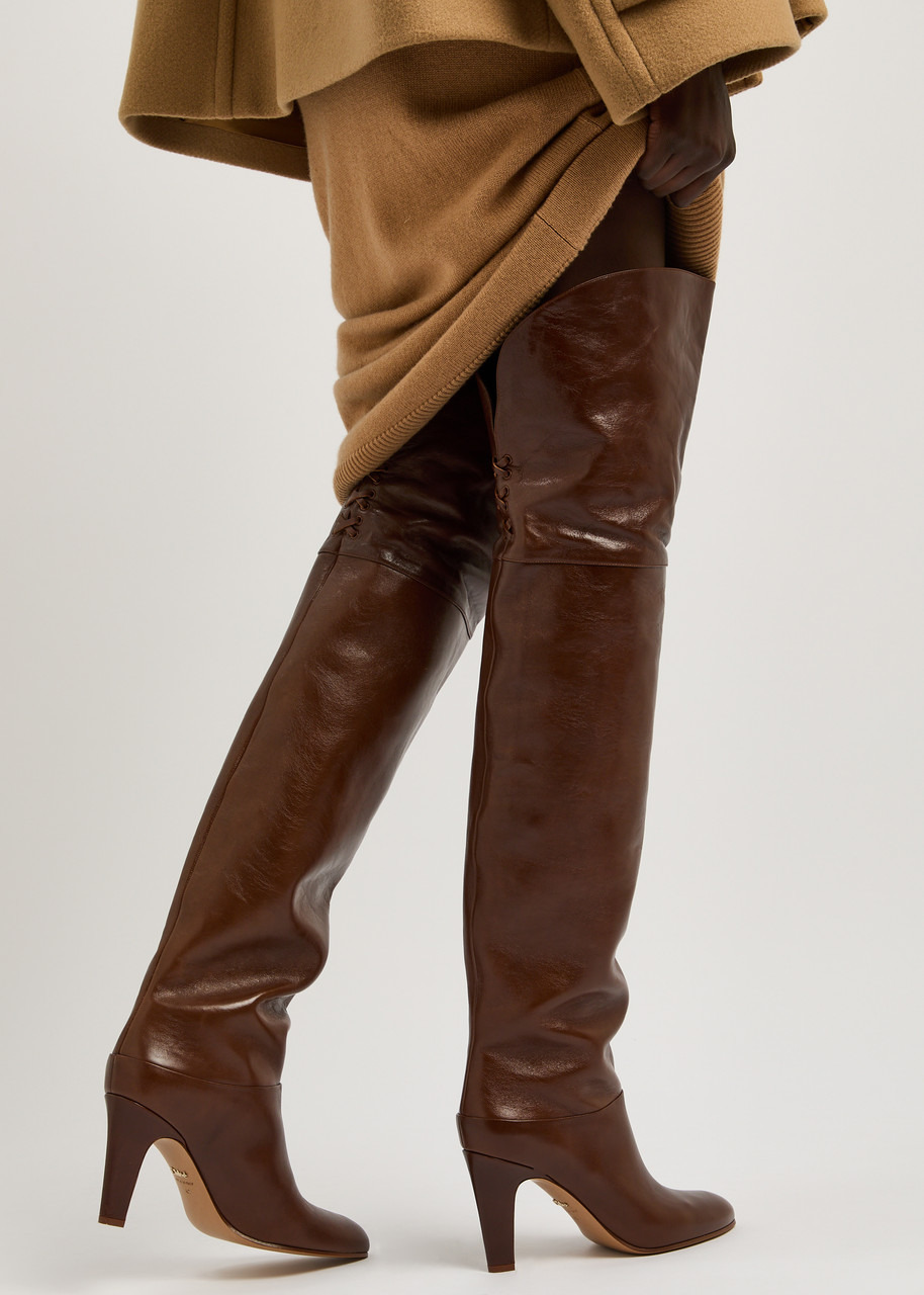 Eve 90 glossed-leather over-the-knee boots - 5