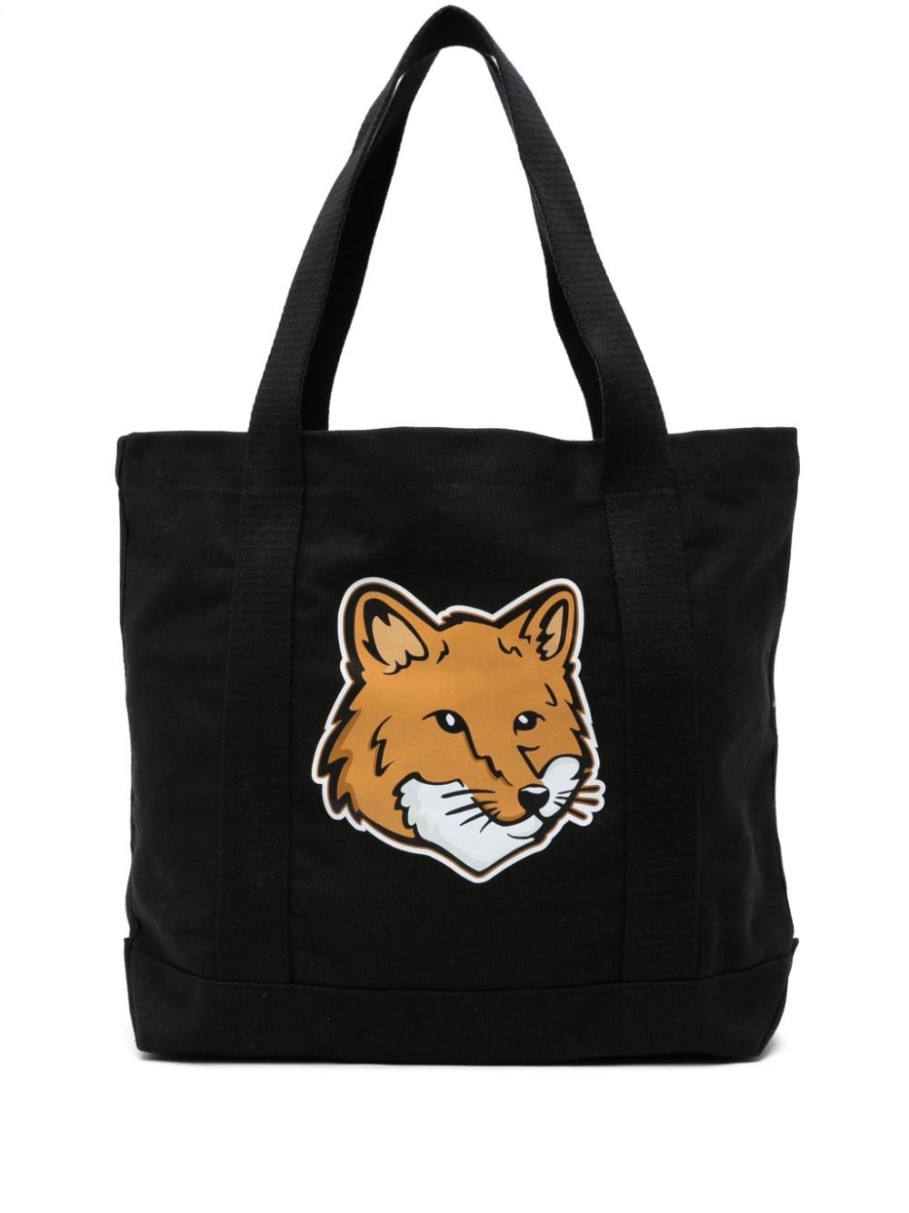 fox head-print cotton tote - 1