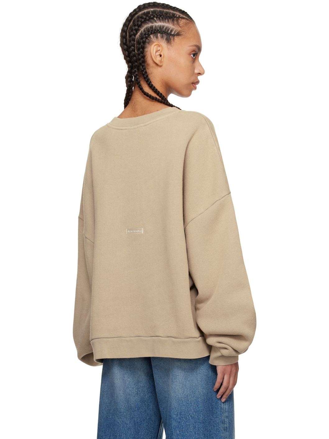 Beige Logo Patch Sweatshirt - 3