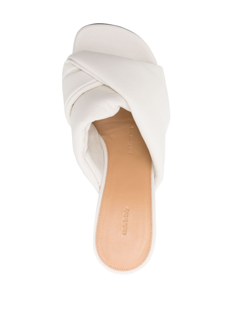 Chain Heel 95mm leather mules - 4