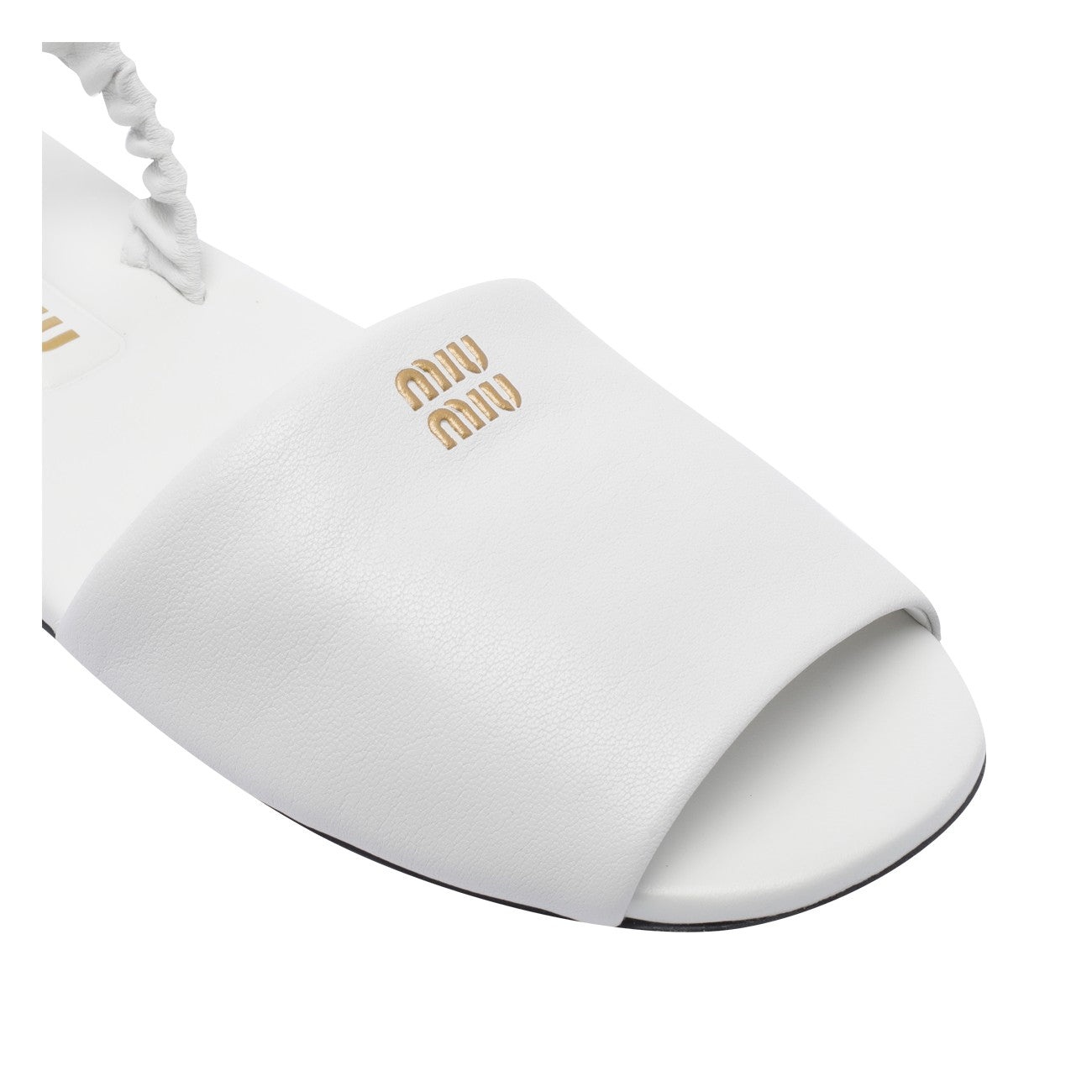 サンダル・ミュール MIU MIU LOGO RUCHES SANDALS Miu Miu Miu Miu Women Logo Ruches Sandals | luosophy