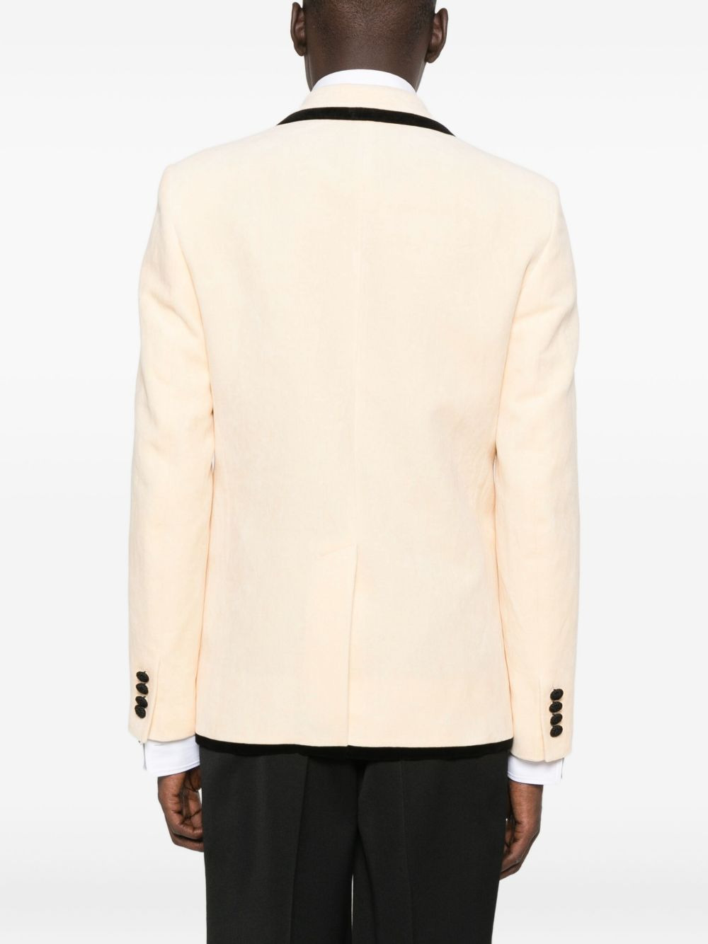 double-breasted embroidered blazer - 4