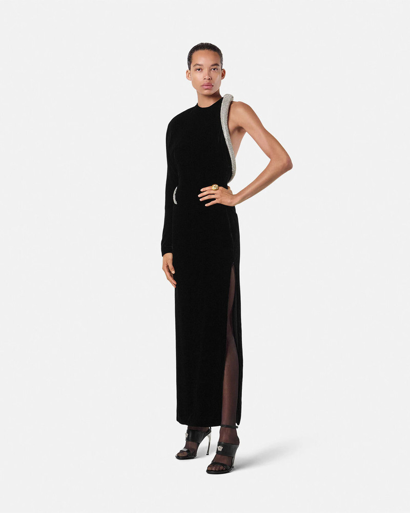 VERSACE Torchon Velvet Fitted Gown outlook