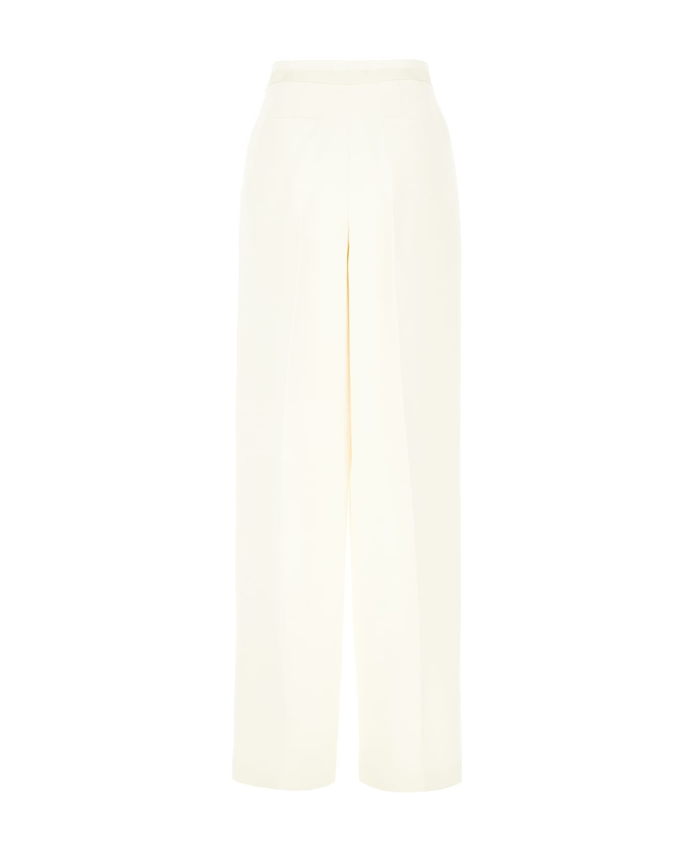 Ivory Wool Blend Pants - 2