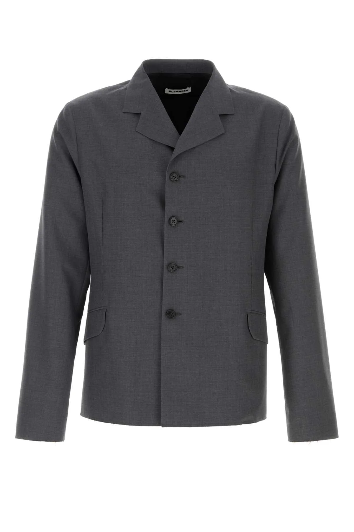 Jil Sander Men Dark Grey Wool Blazer - 1