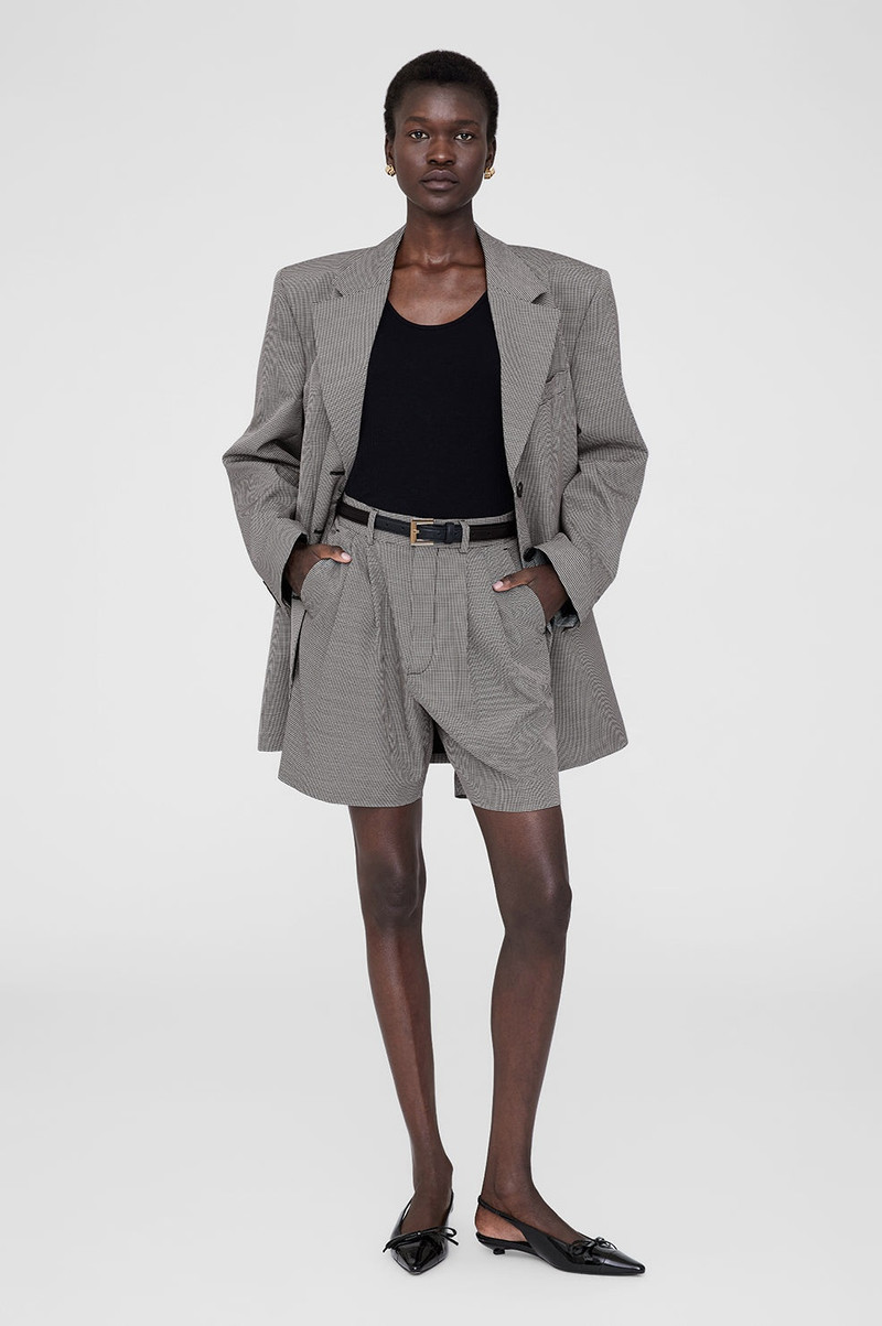 Carrie Short - Black And White Mini Houndstooth 5