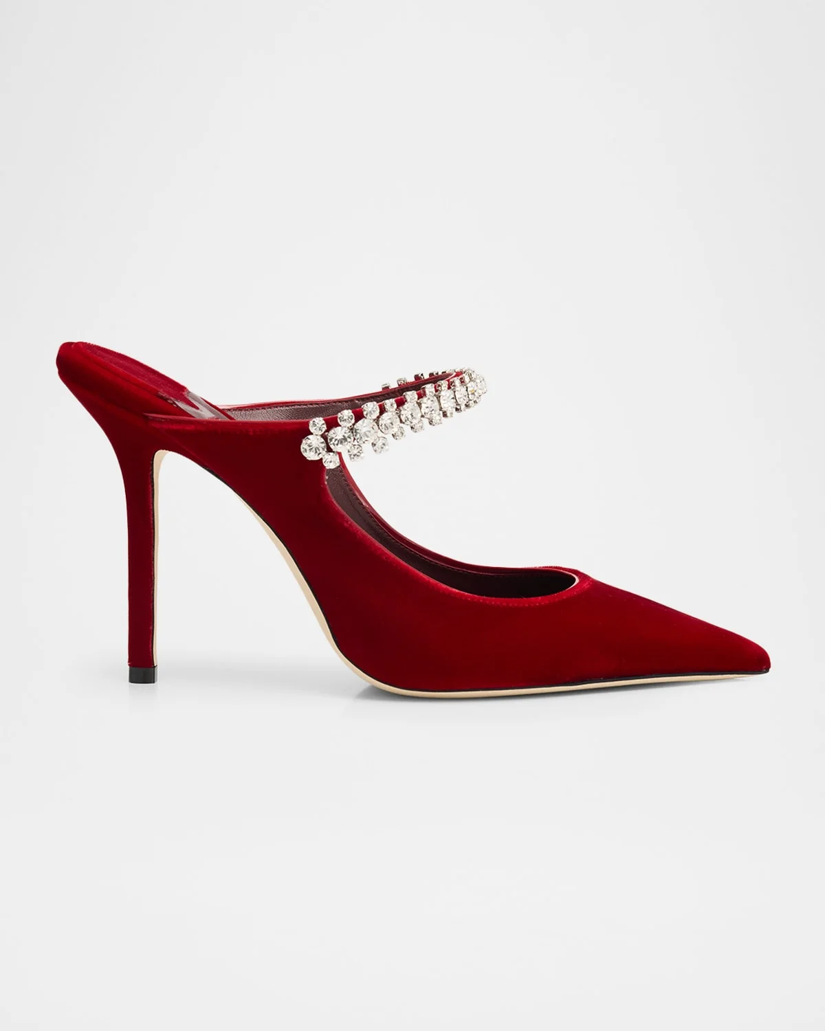100mm Bing Embellished Velvet Mule Pumps - 1