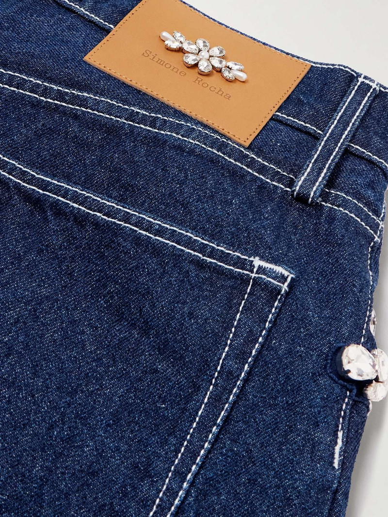 Crystal-embellished mid-rise wide-leg jeans Indigo 4