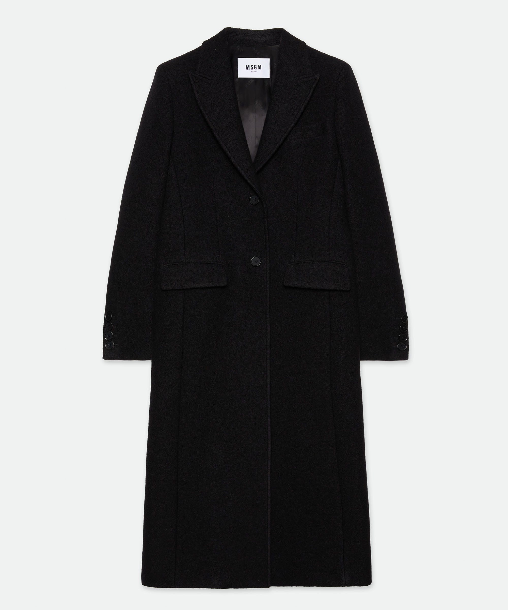 Black MSGM tailored single-breasted coat  in wool - 1