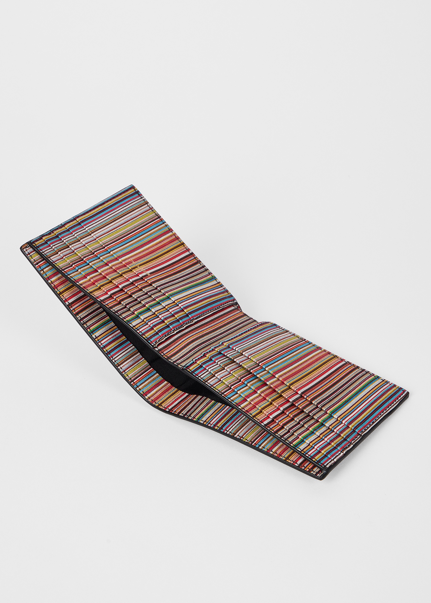 Dark Blue 'Signature Stripe' Interior Billfold Wallet - 4