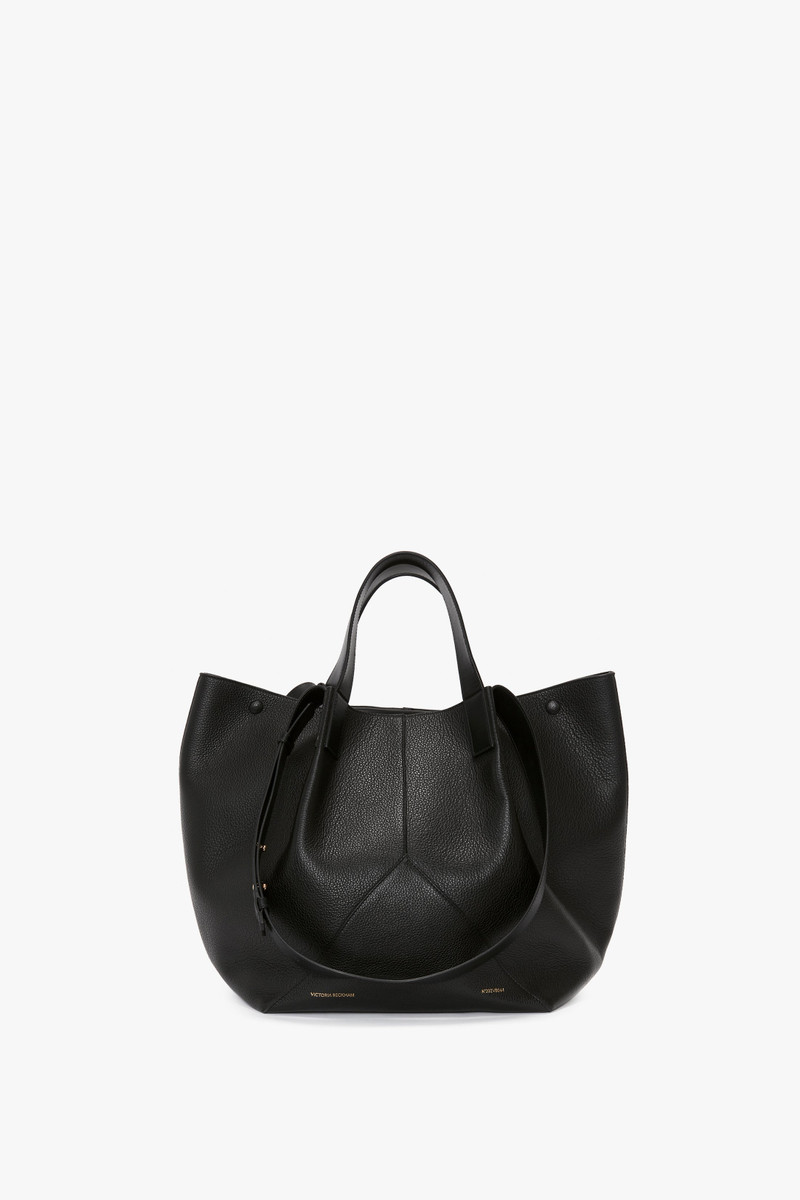 The Medium Tote In Black Leather 2
