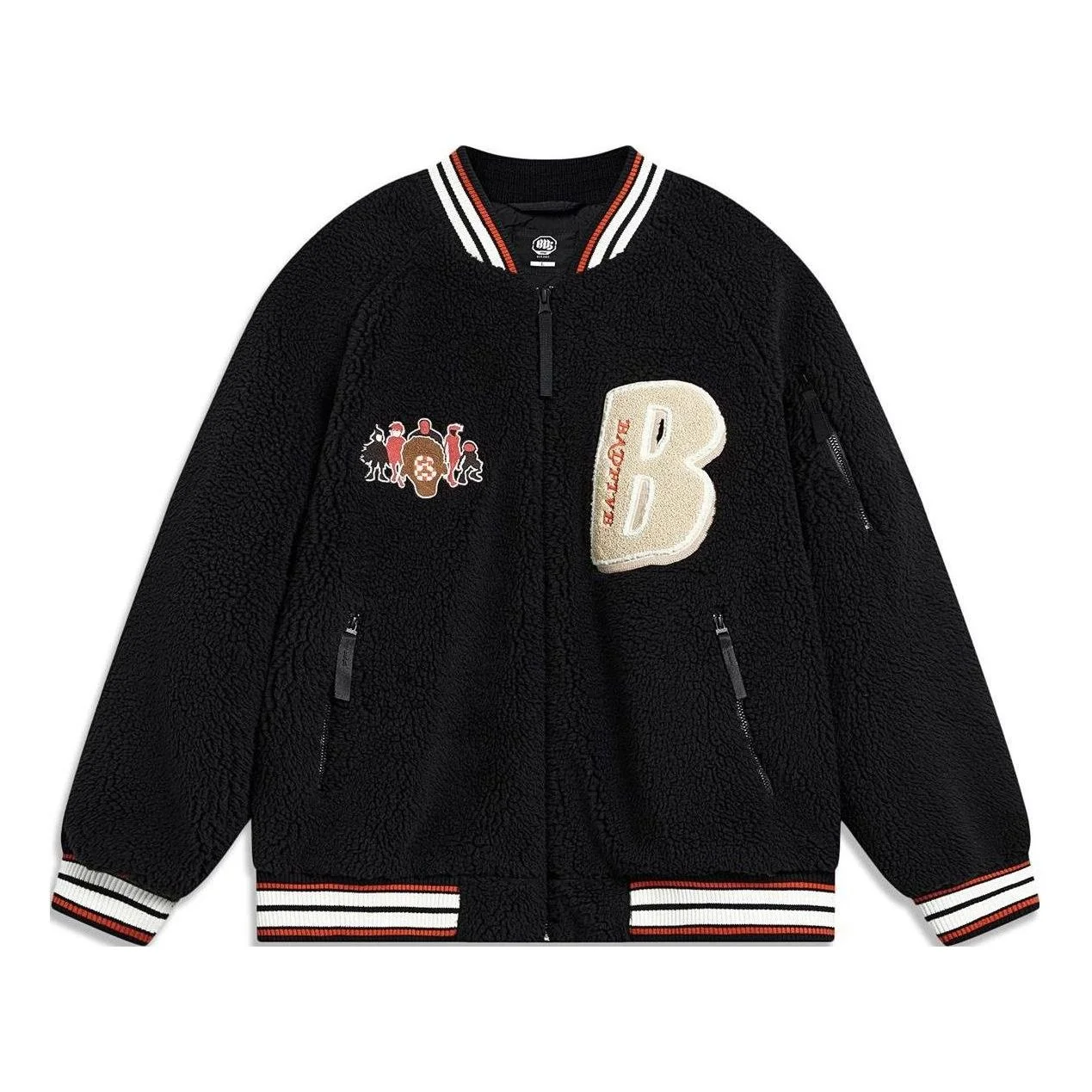 Li-Ning BadFive Graphic Fleece Baseball Jacket 'Black' AFMT017-2 - 1