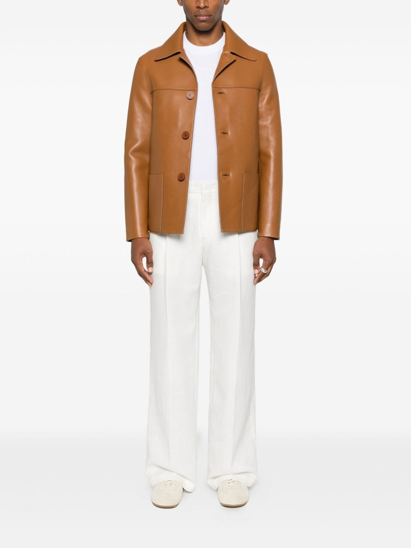 Sandro buttoned leather jacket outlook