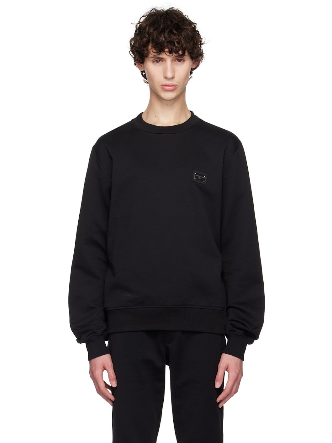 Black Logo Plaque Sweatshirt - 1