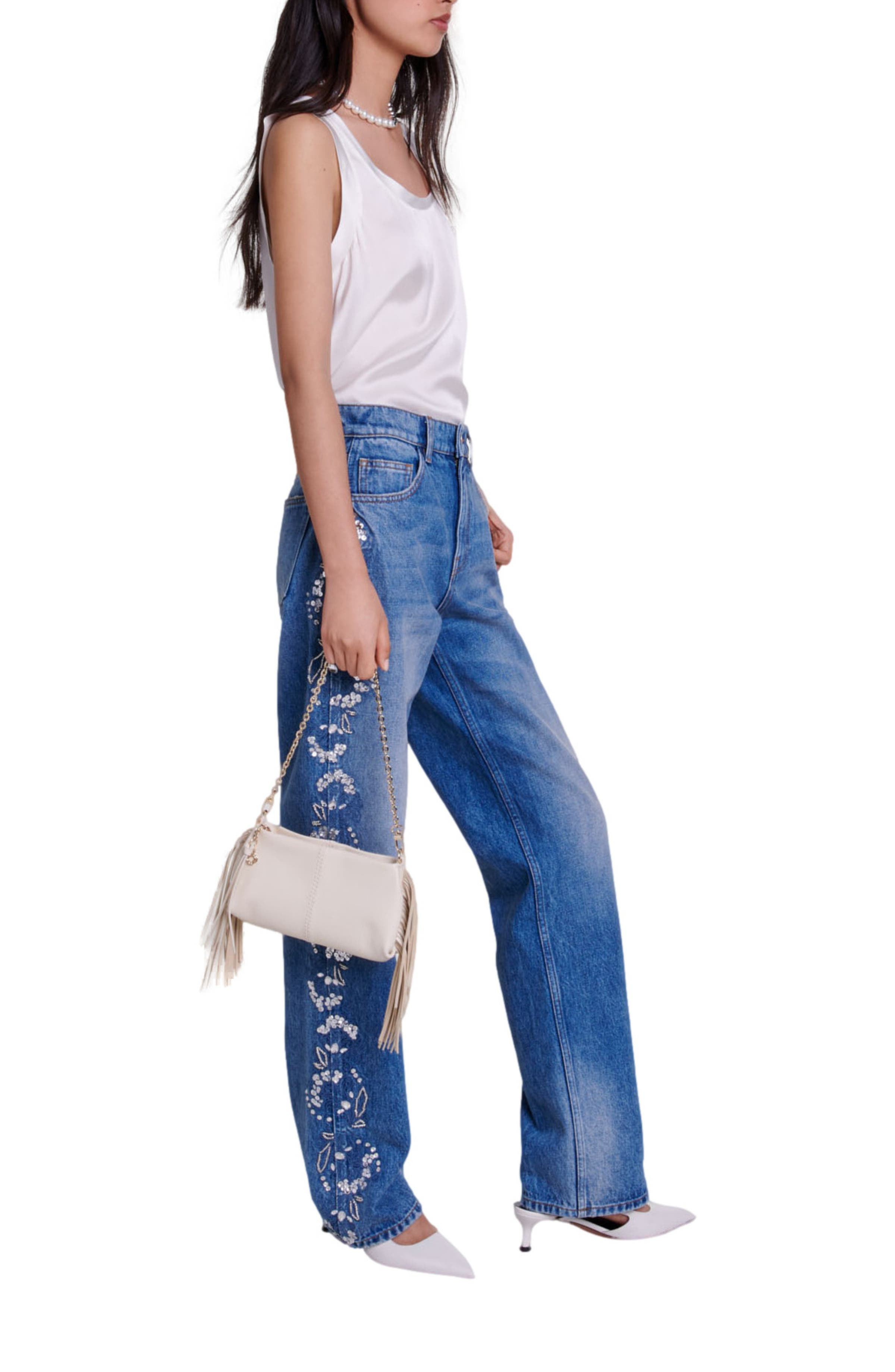 maje Silk tank top in White at Nordstrom - 3