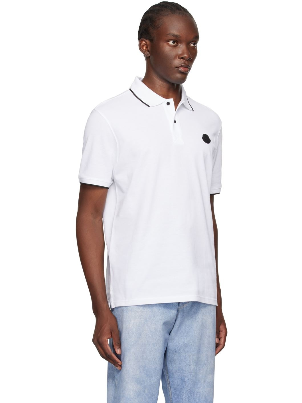 White Logo Patch Polo - 2