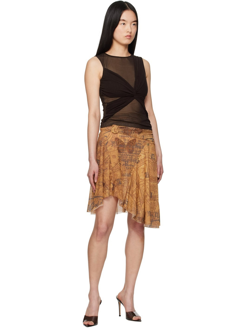 MISBHV Brown Goa Mesh Midi Skirt outlook