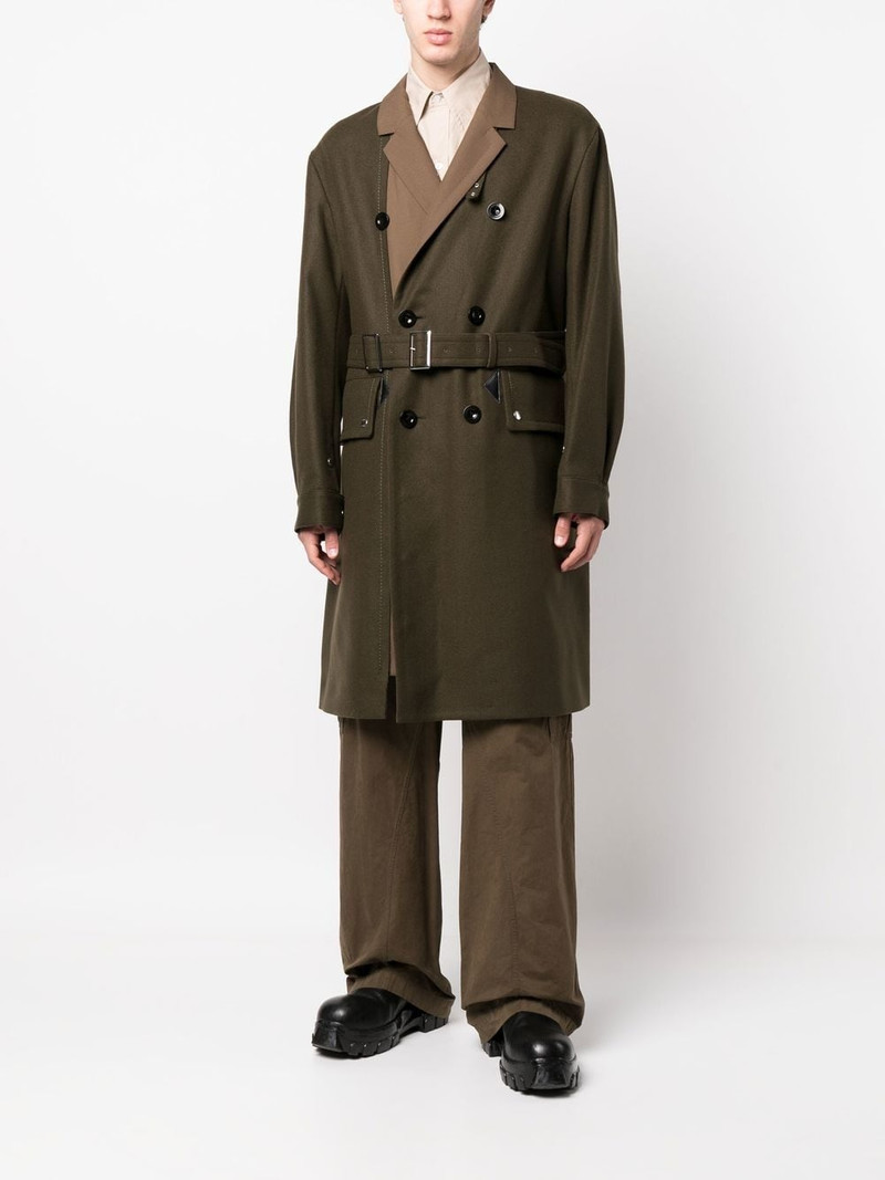 sacai Melton double-breasted wool coat outlook