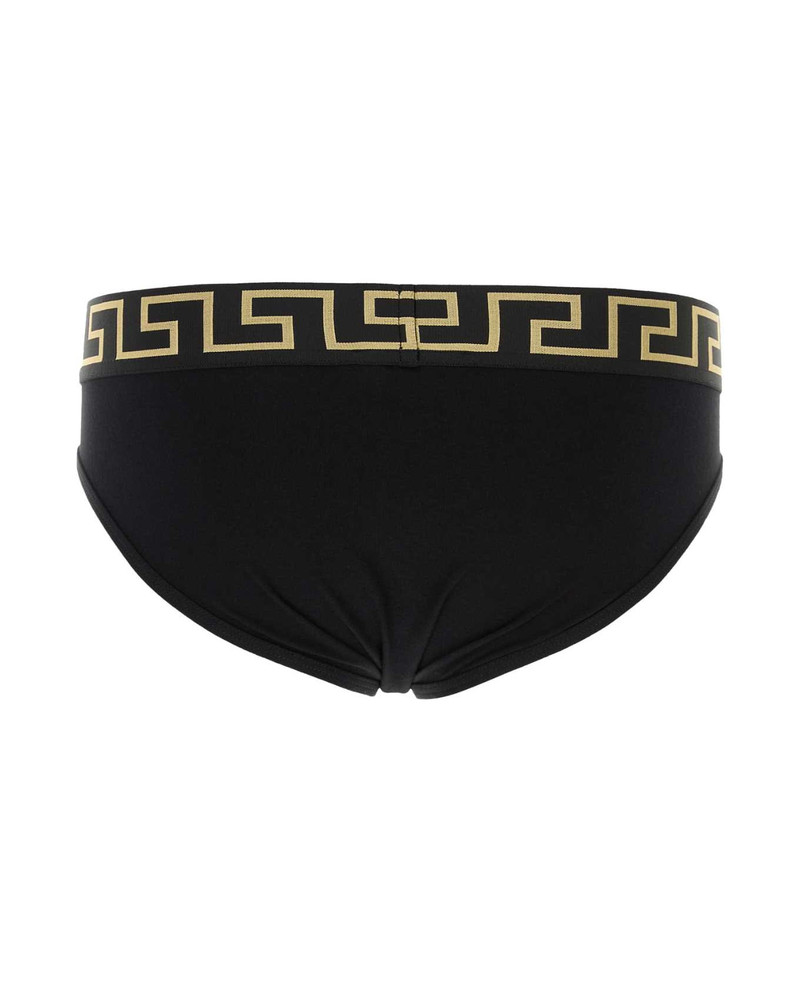 VERSACE Black Stretch Cotton Brief Set outlook