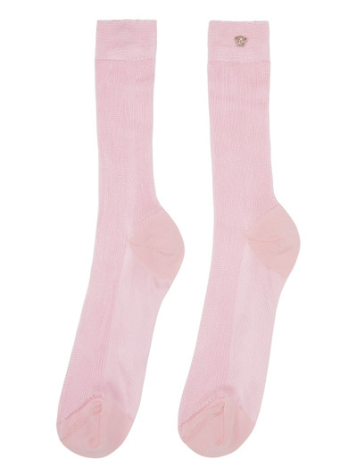 VERSACE Pink Ribbed Knit Socks outlook