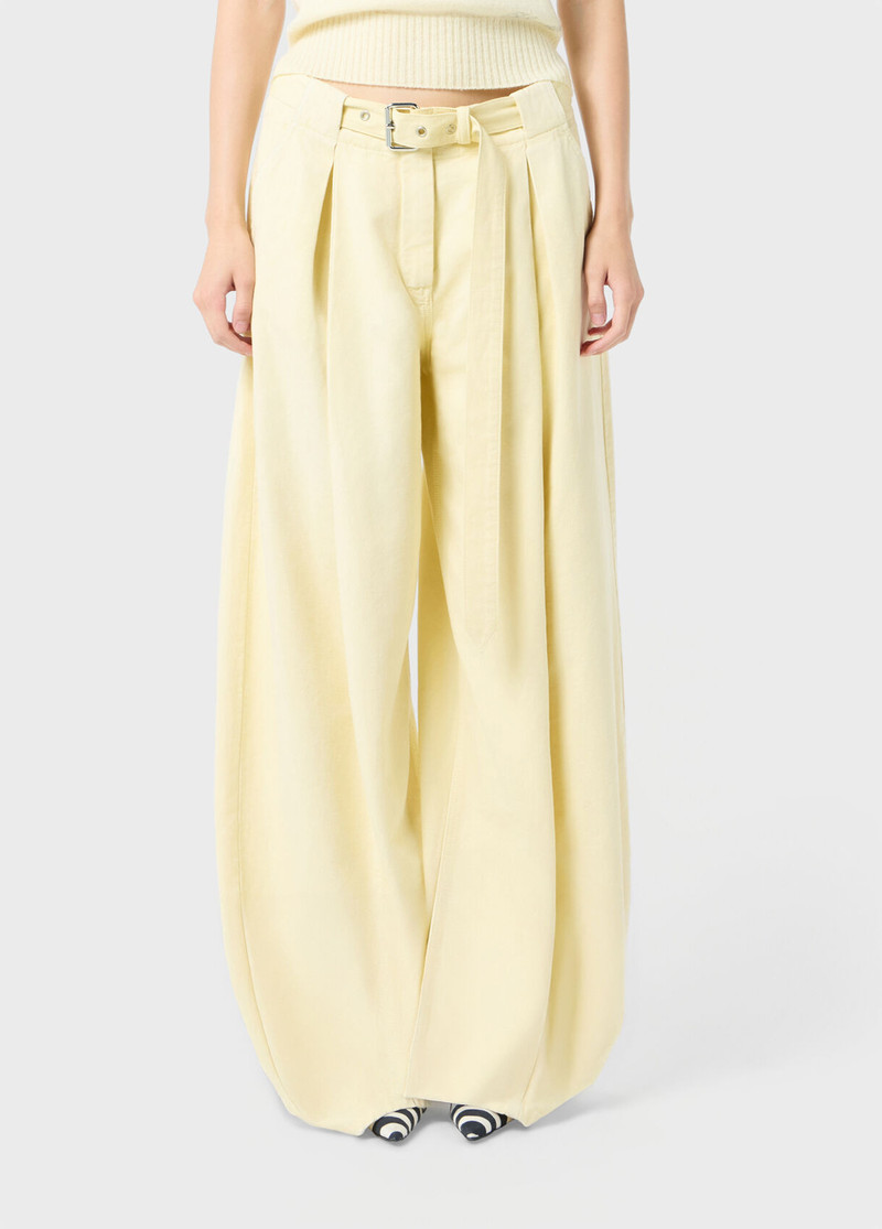 Blumarine WIDE-LEG CANVAS TROUSERS WITH BELT outlook