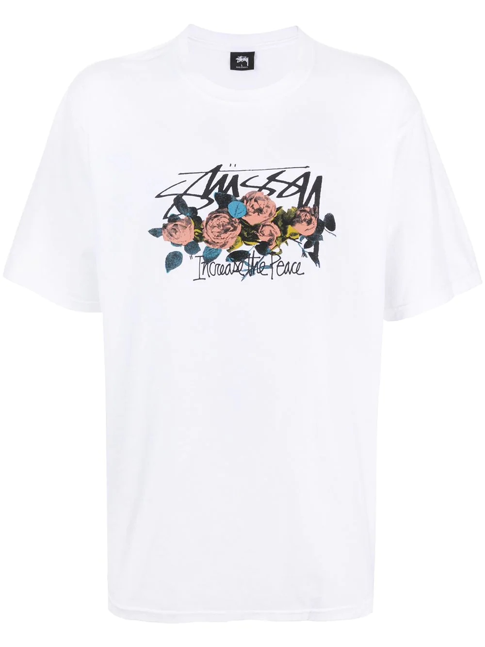 floral logo print T-shirt - 1