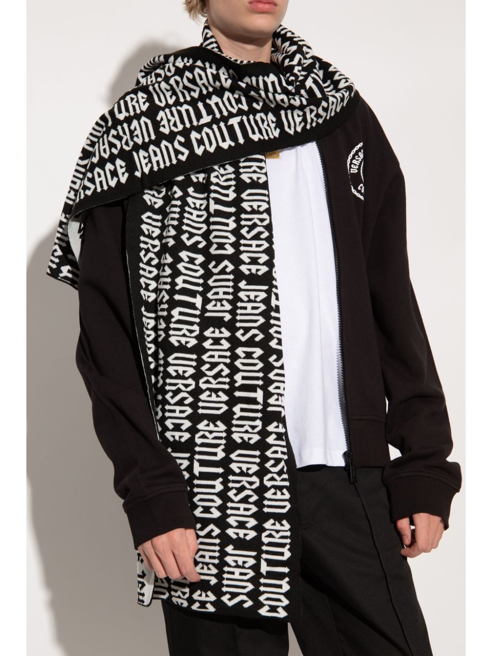 intarsia knit-logo scarf - 2