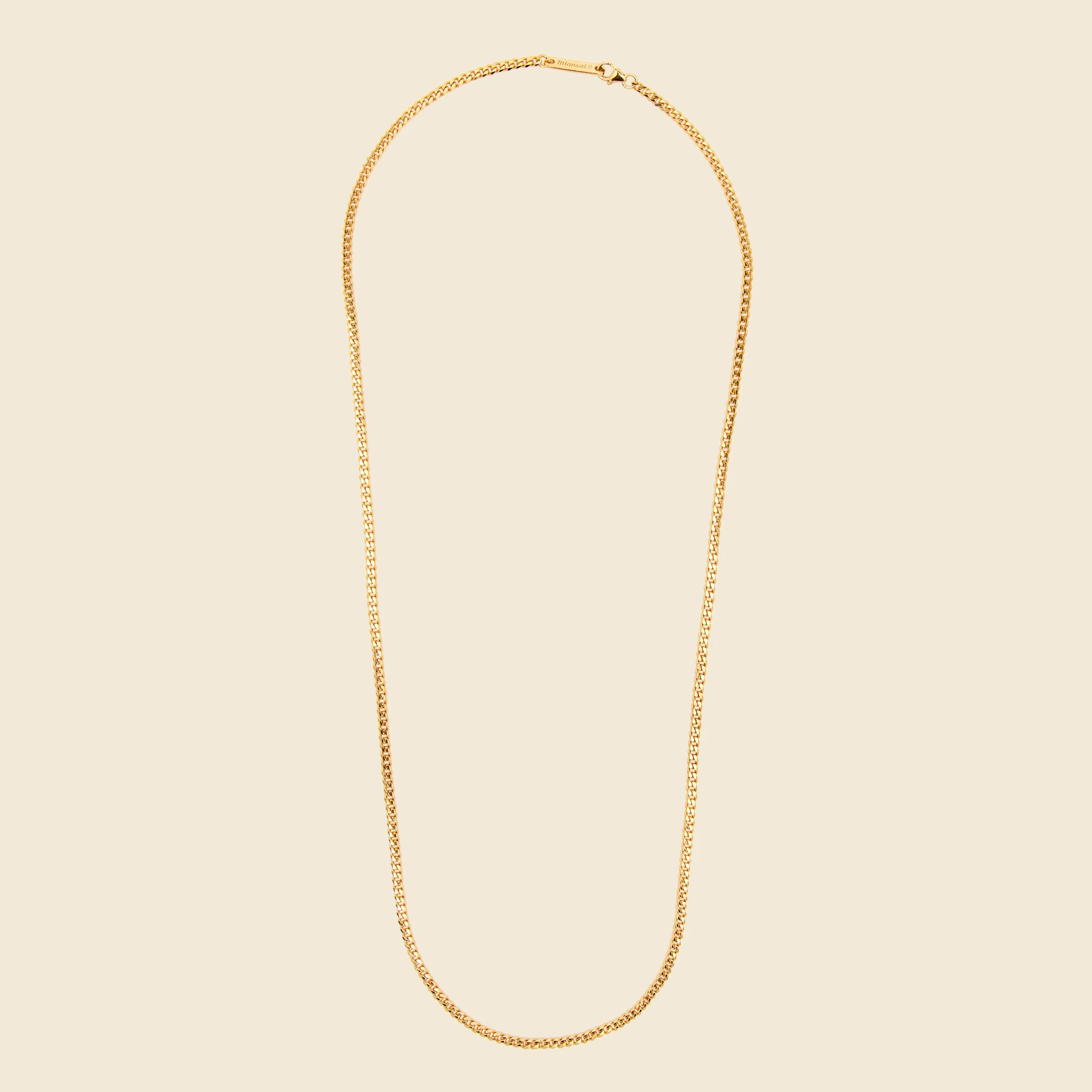 3mm Cuban Chain Necklace - Gold Vermeil - 1