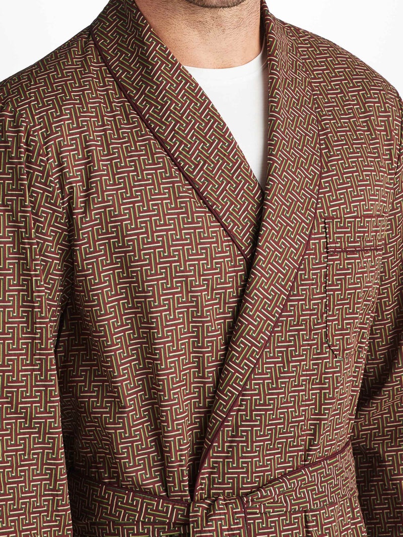 Men's Robe Ledbury 72 Cotton Batiste Burgundy - 6