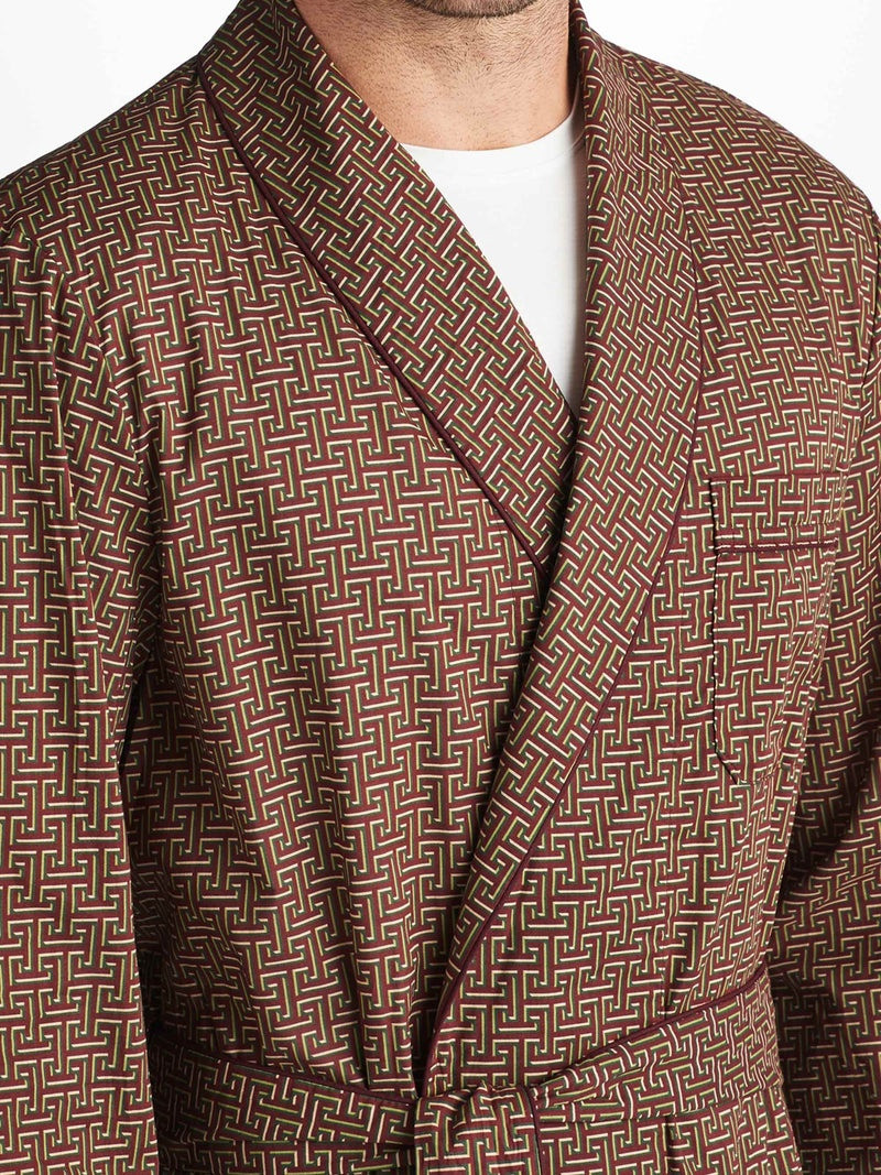Men's Robe Ledbury 72 Cotton Batiste Burgundy 6