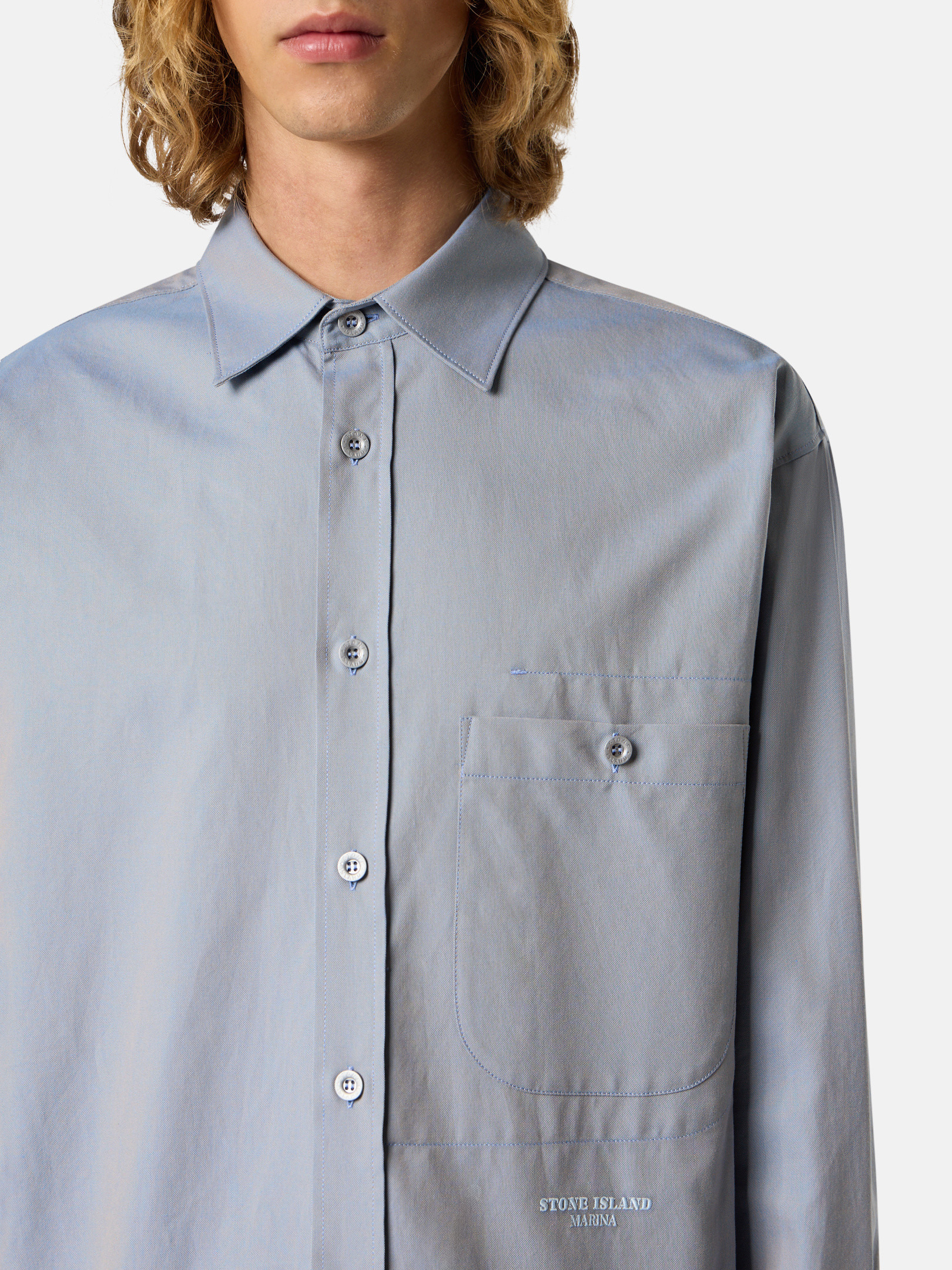 1100003 ORGANIC OXFORD COTTON_STONE ISLAND MARINA - 4