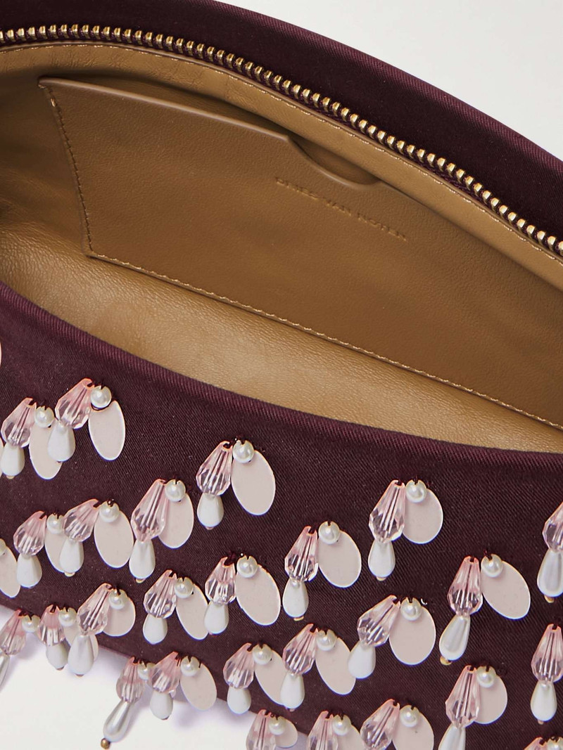 Embellished cotton-gabardine clutch 5