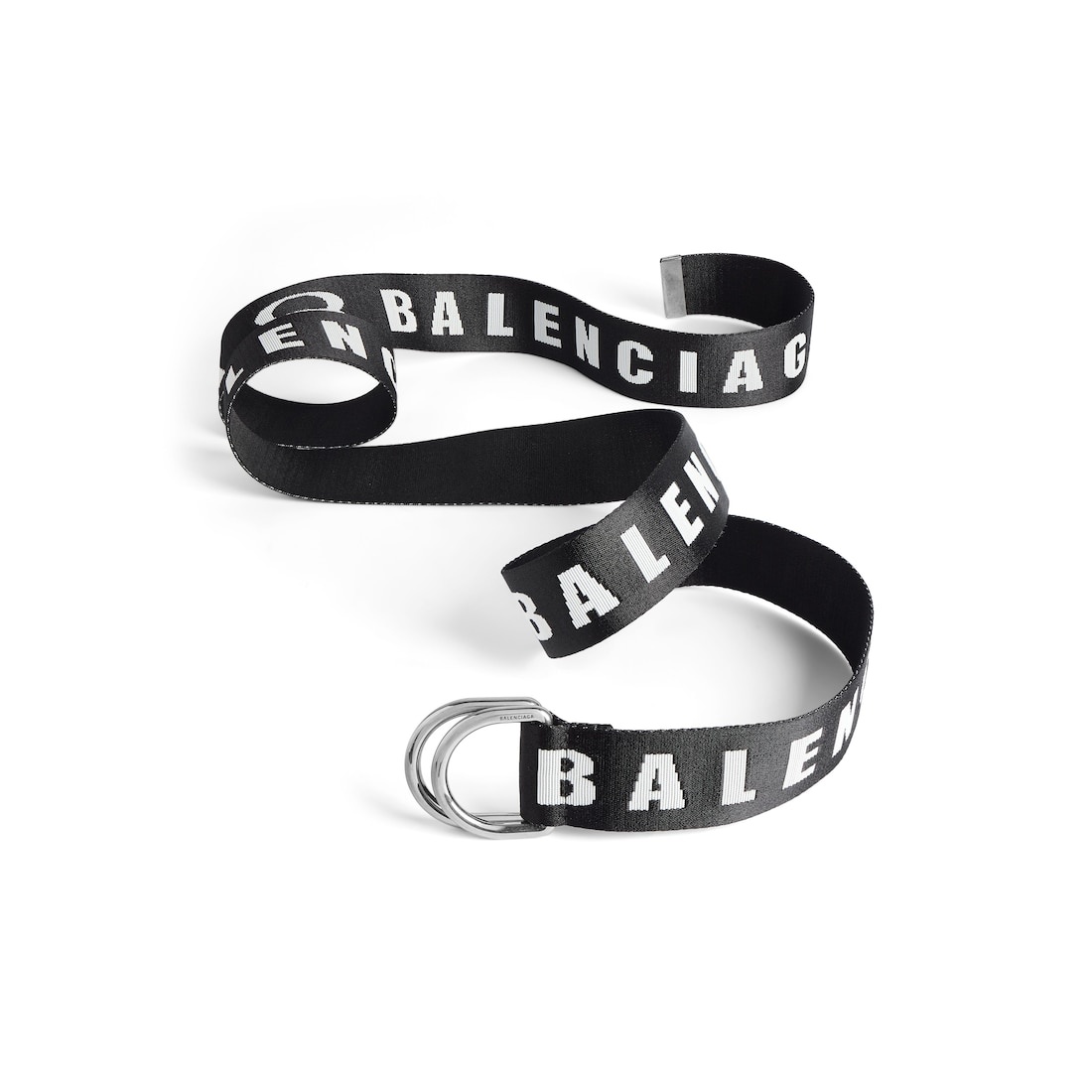 Men's D Ring Belt in Black/white - 2
