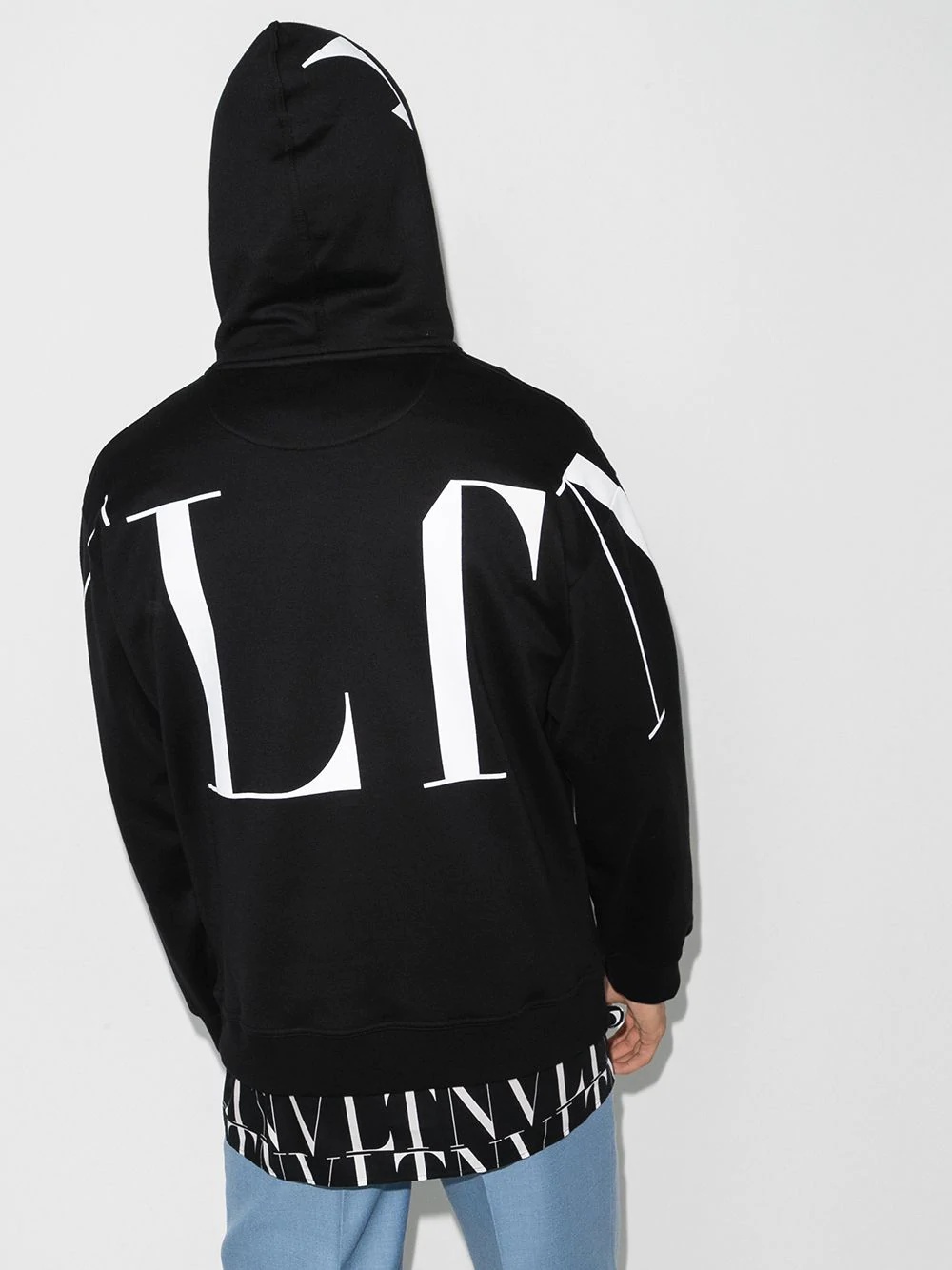 rear logo-print hoodie - 3