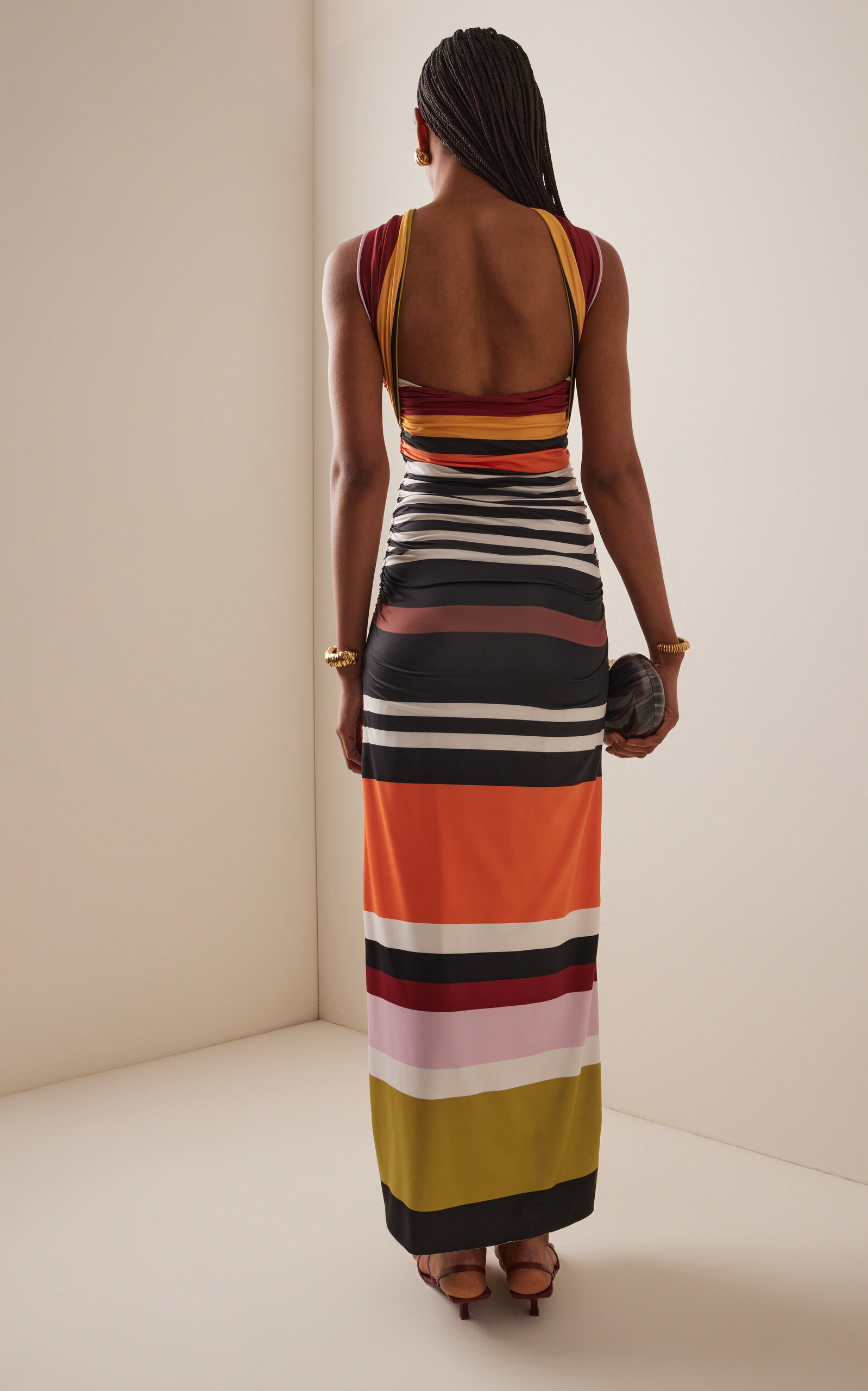 Ornella Ruched Jersey Maxi Dress multi - 5