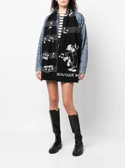 Moschino intarsia-knit wool-blend scarf outlook