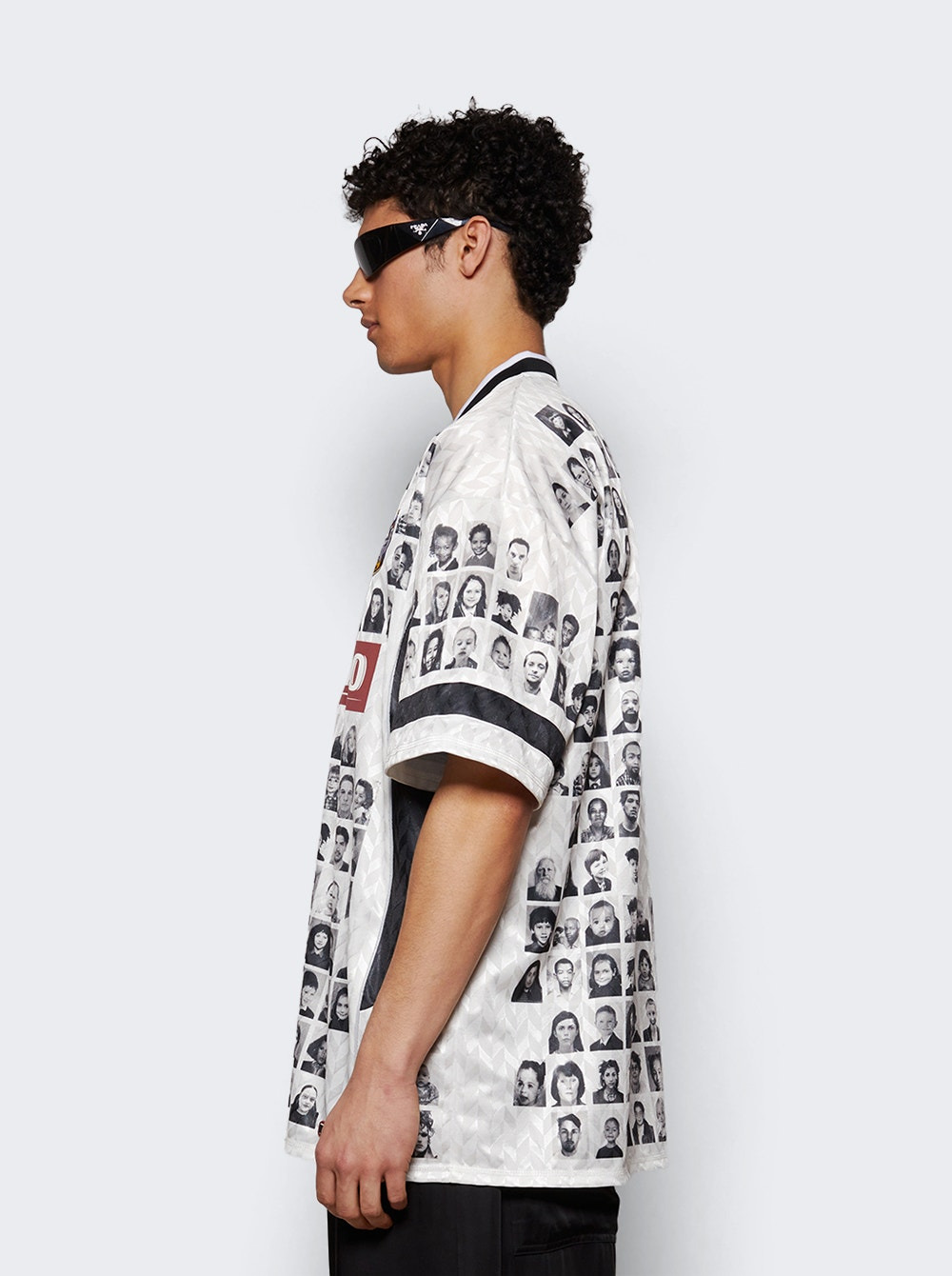 Printed Football Top White - 3