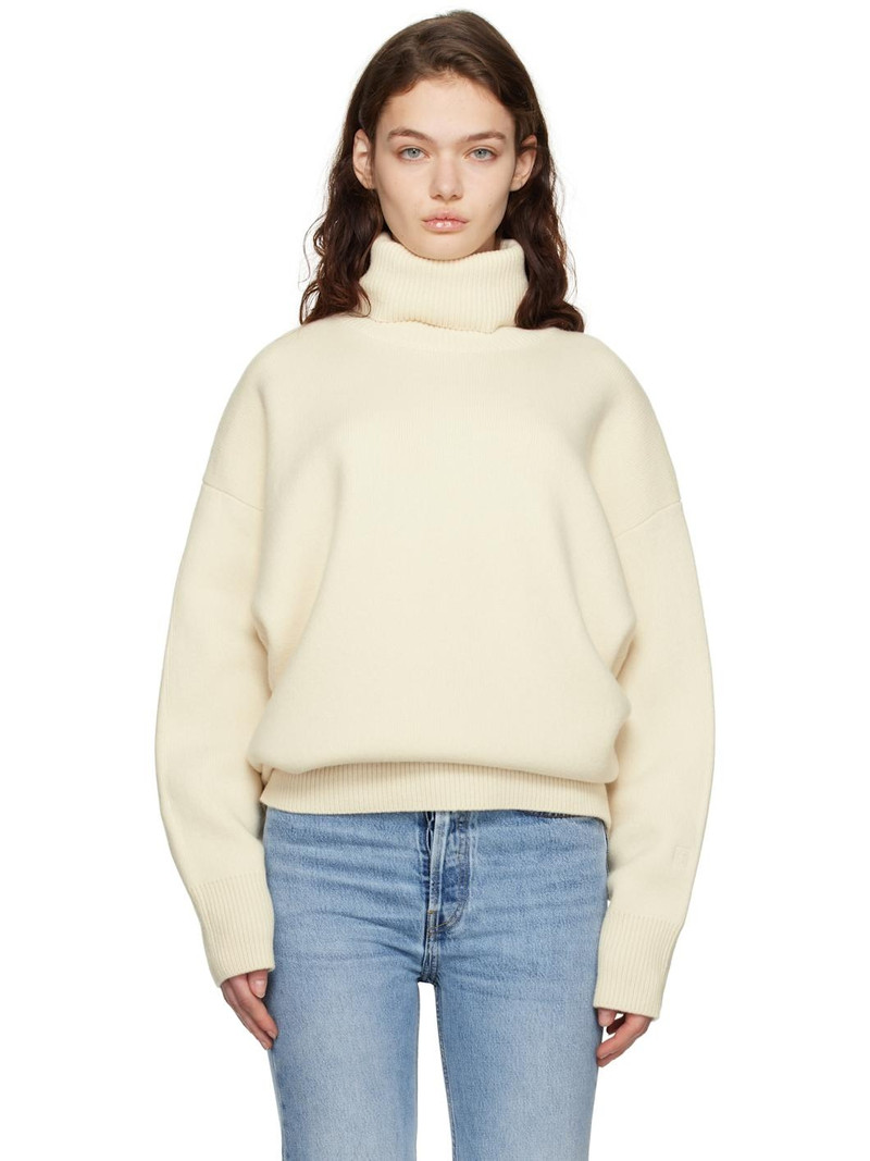 Off-White Double-Knit Turtleneck - 1