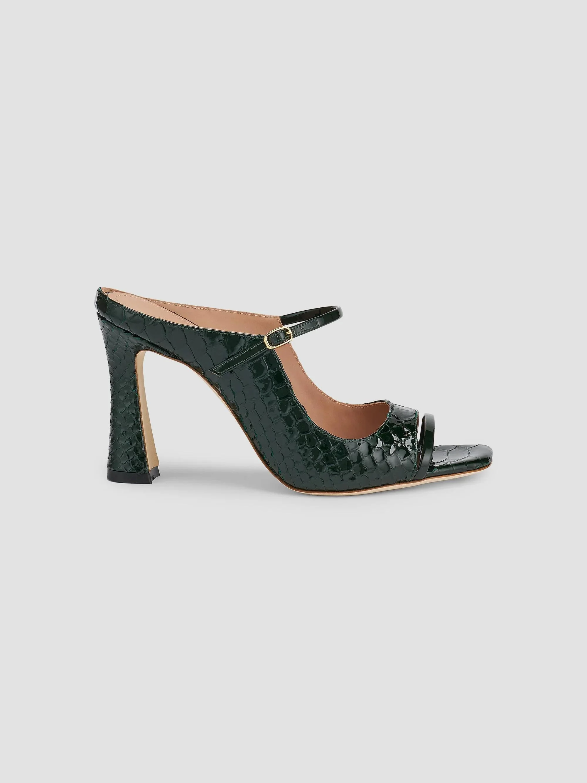 Women's Rania 90MM Croc-Embossed Leather Sandals - Green - 1