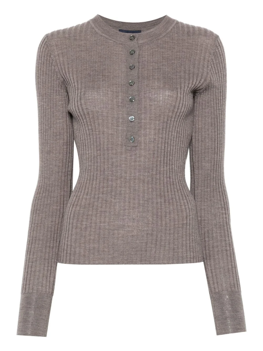 ribbed long-sleeve top - 1