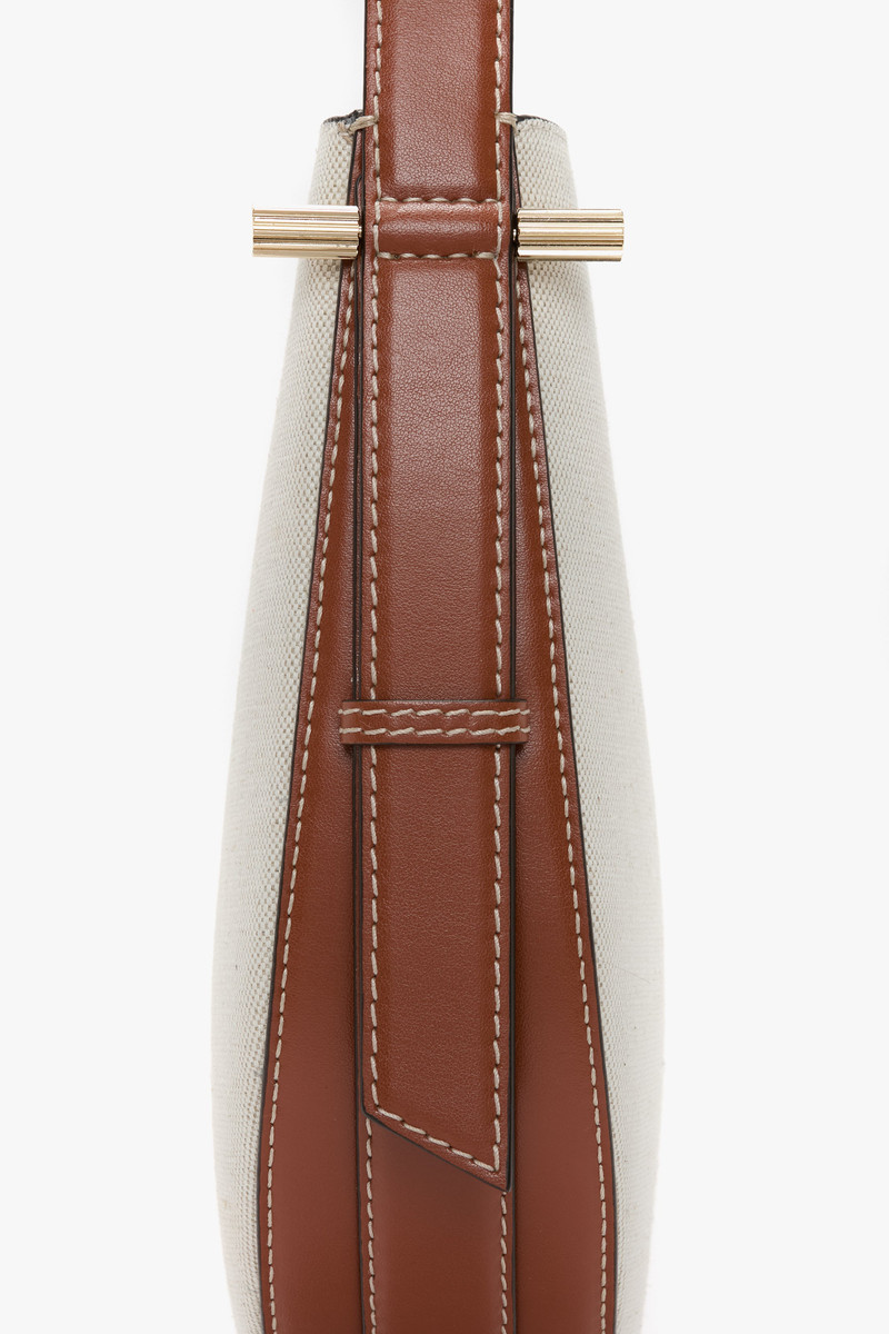 Victoria Beckham Medium Dia Hobo Bag In Ivory Canvas With Tan Leather outlook