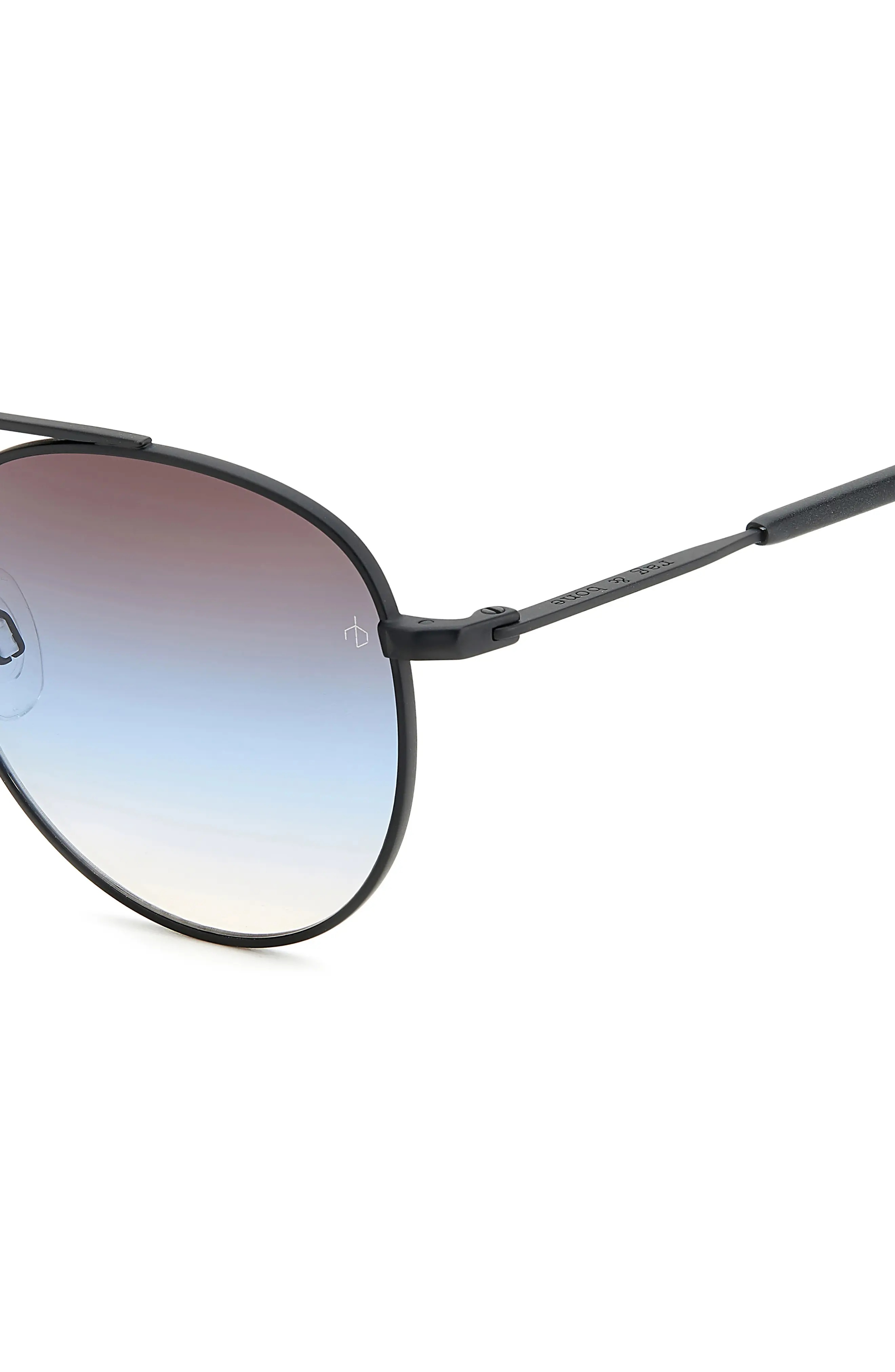 51mm Round Sunglasses in Matte Black/Brown Blue - 3