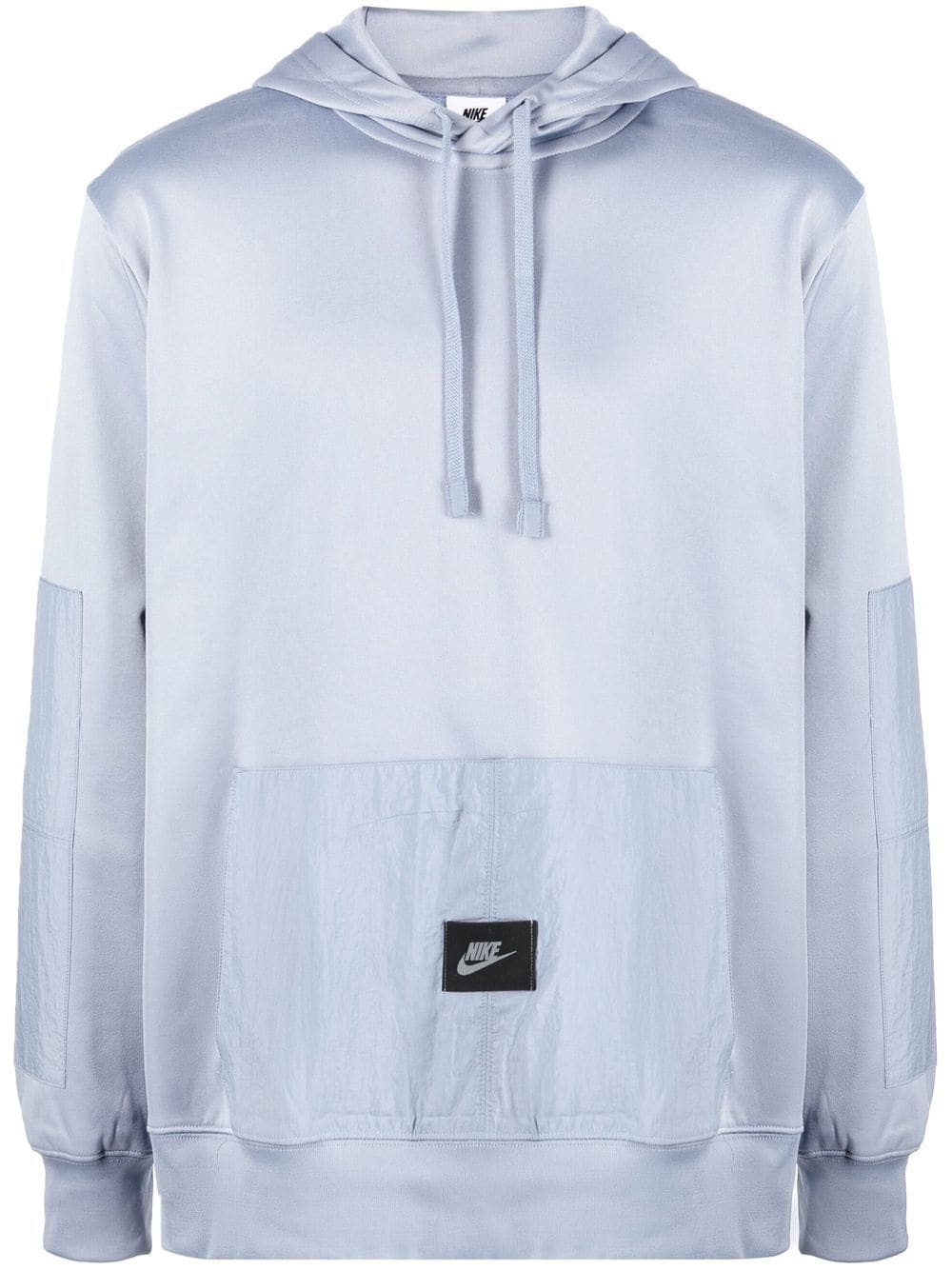 panelled drawstring hoodie - 1