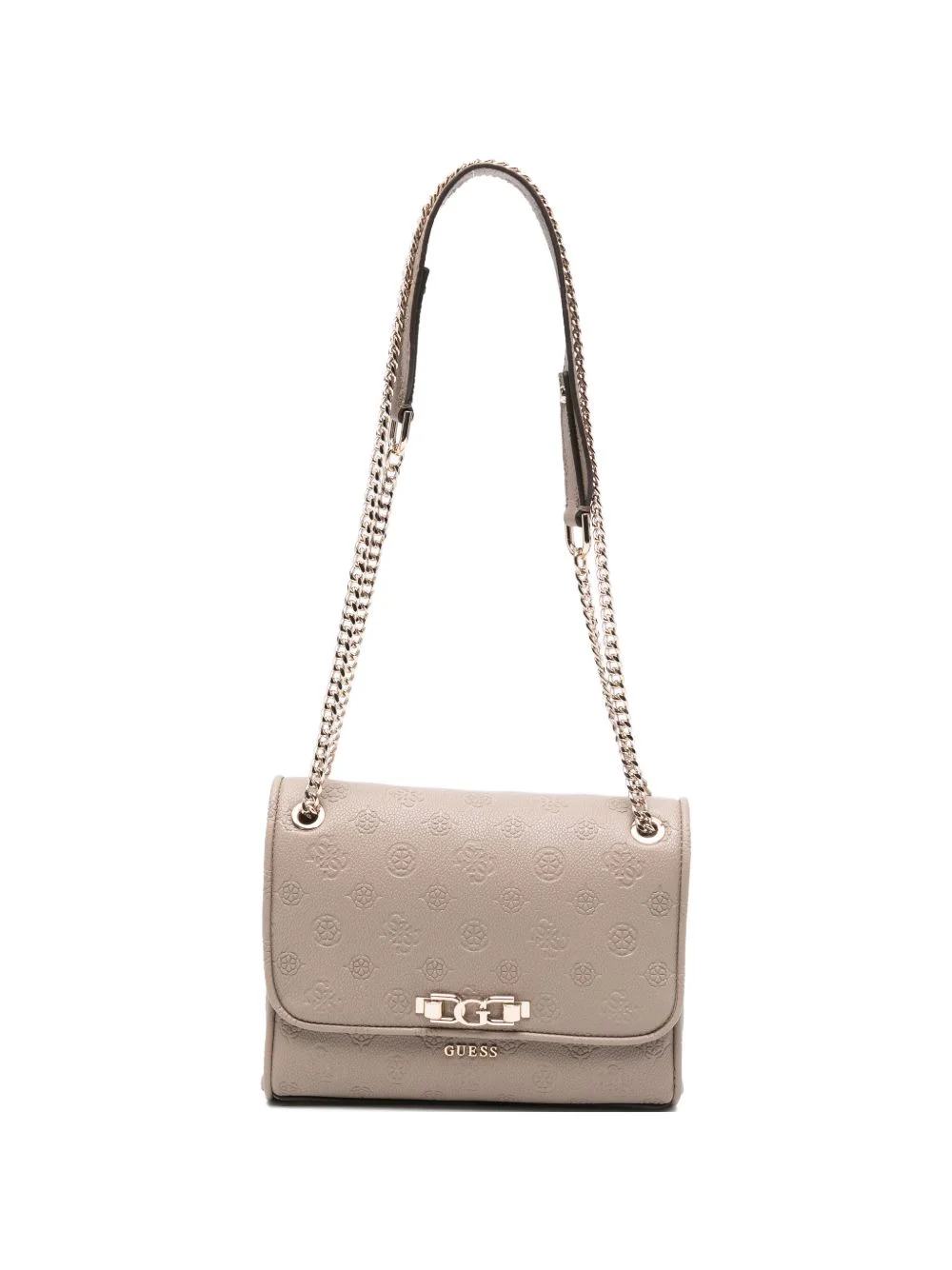 embossed chain shoulder bag - 1