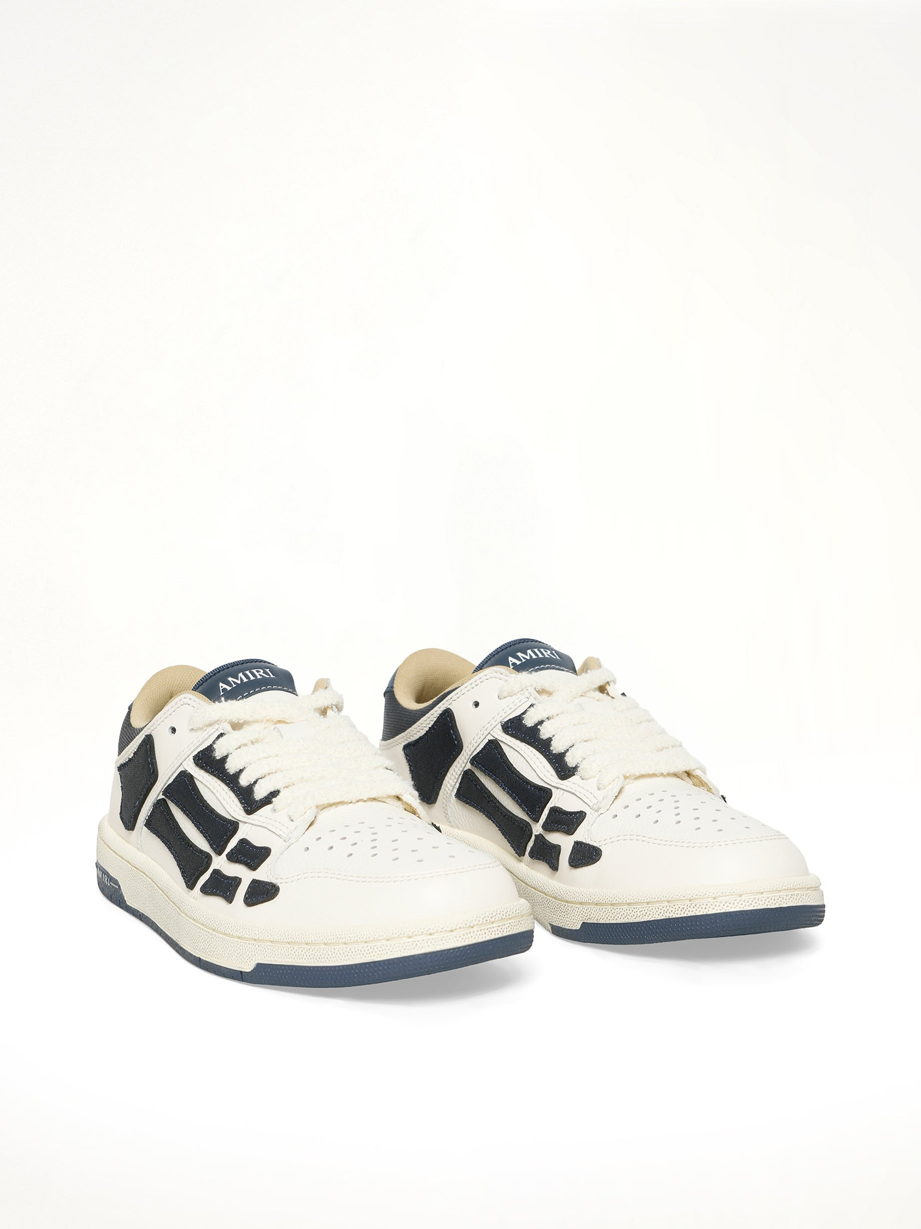 Denim Skeleton Low Top Sneakers in Wet Shimmer - 2