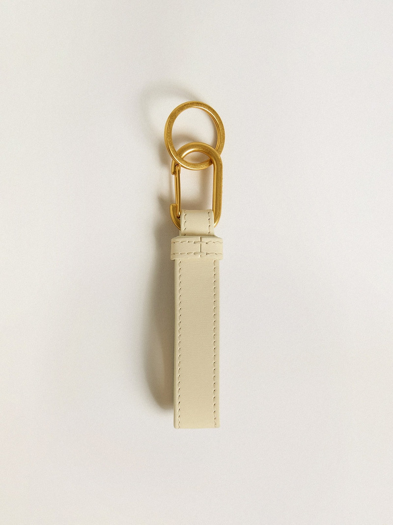 Golden Goose Worn white keyring outlook