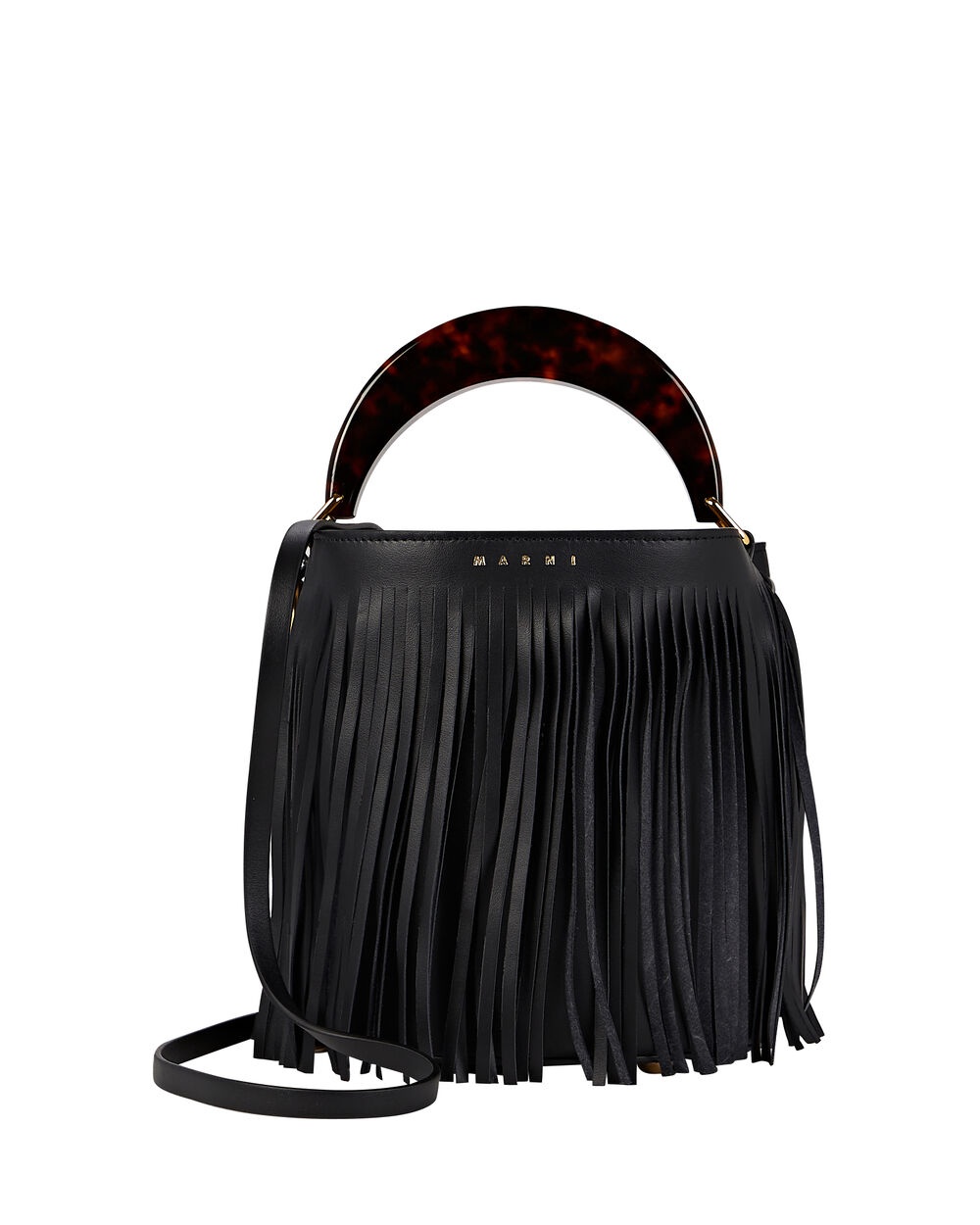 Venice Small Fringe Leather Bucket Bag - 1